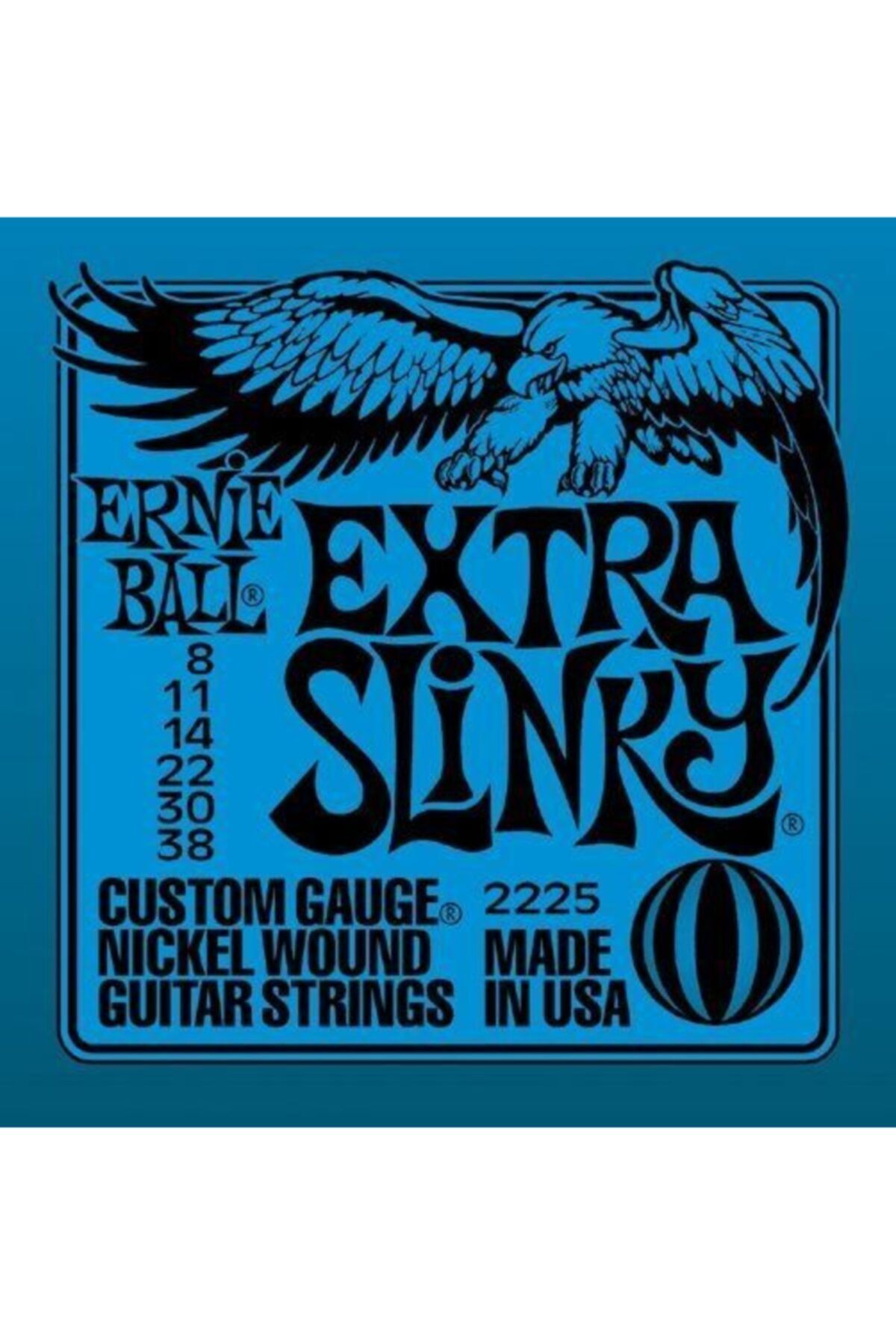 Ernie Ball P02225 Extra Slinky Nickel Wound 008-038 Elektro Gitar Teli