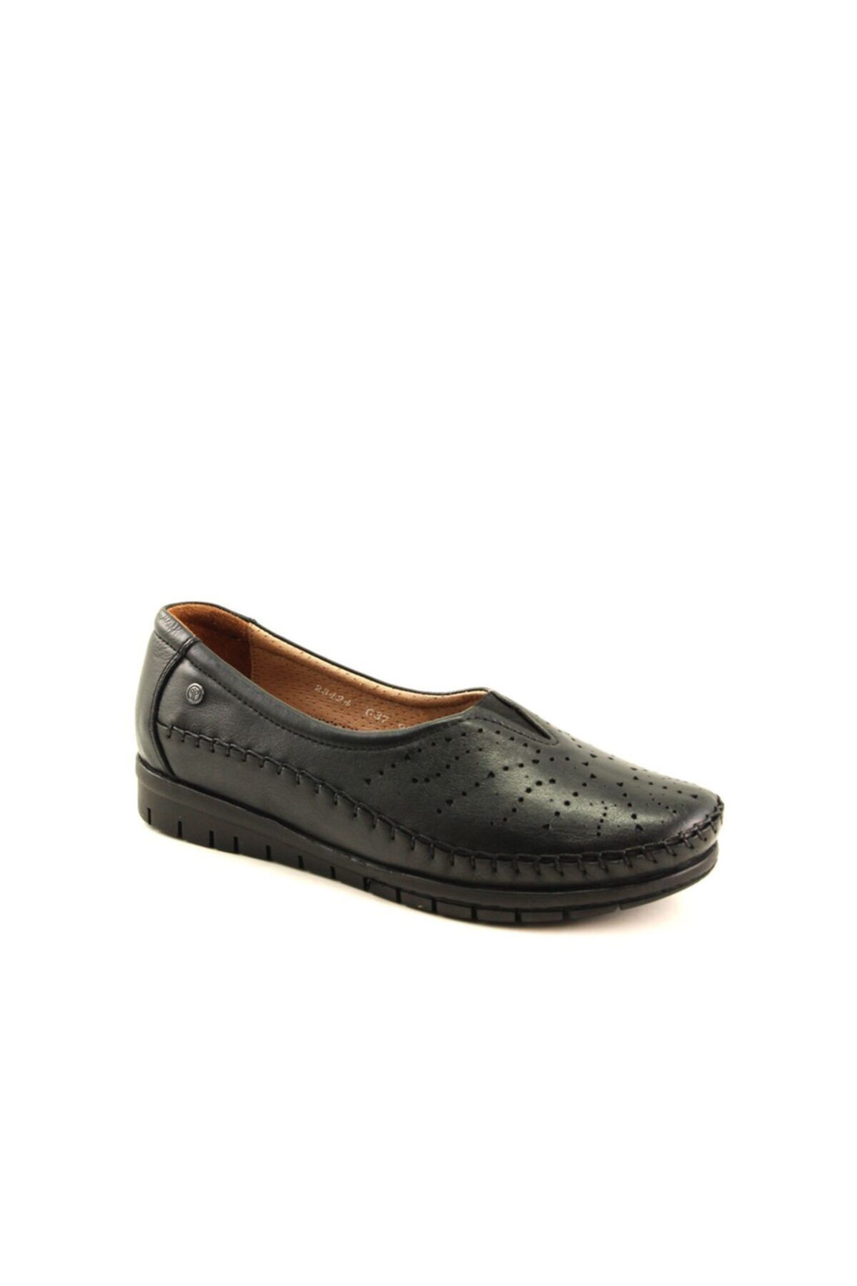 Forelli 23424 Kadın Siyah Deri Comfort Ayakkabı