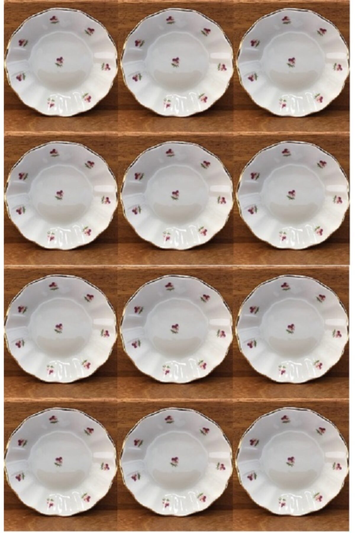 Porland Porselen Çay Tabak Mineli 12'li