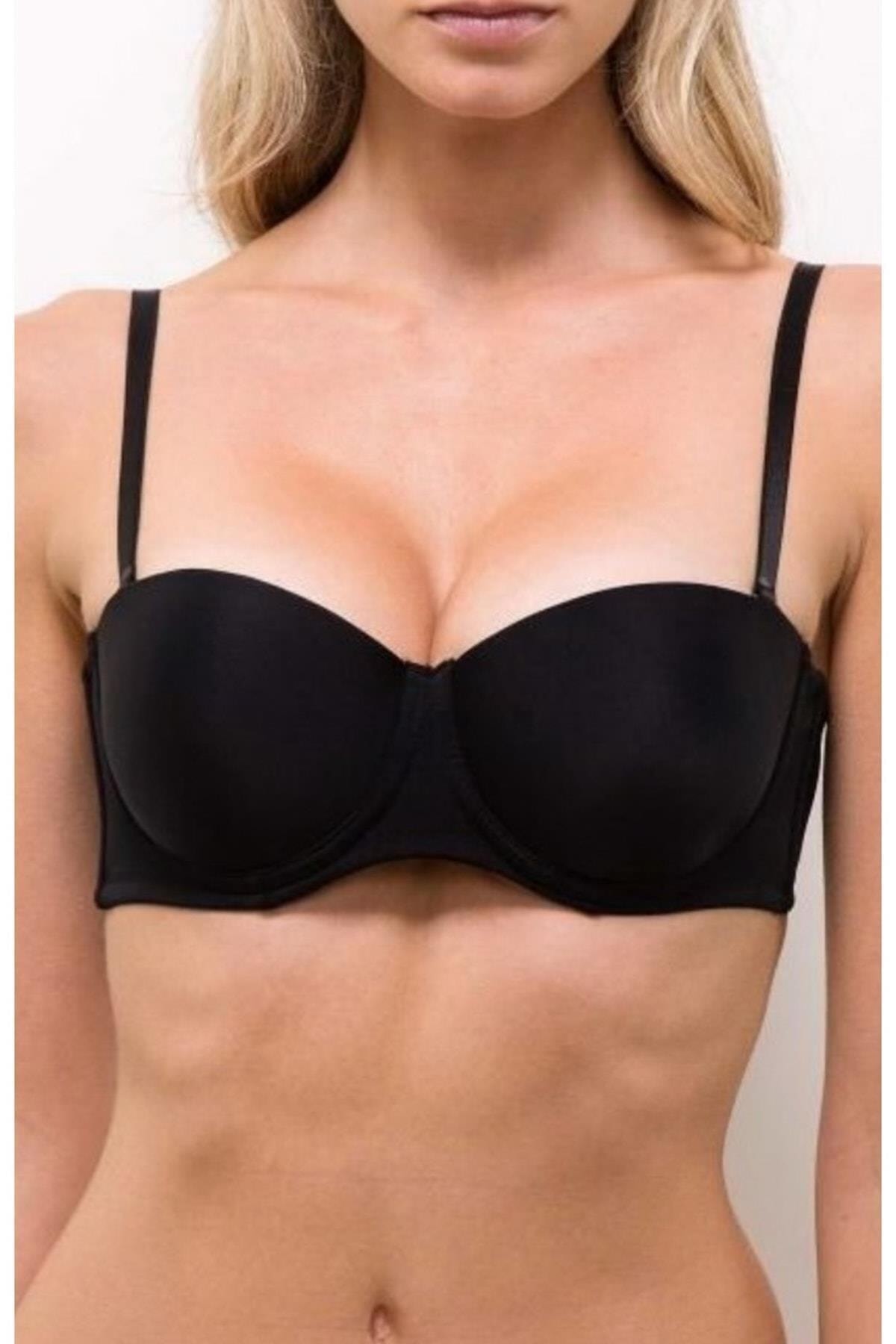 Pierre Cardin Kadın Siyah 6020 Balenli Straplez Desteksiz Sütyen