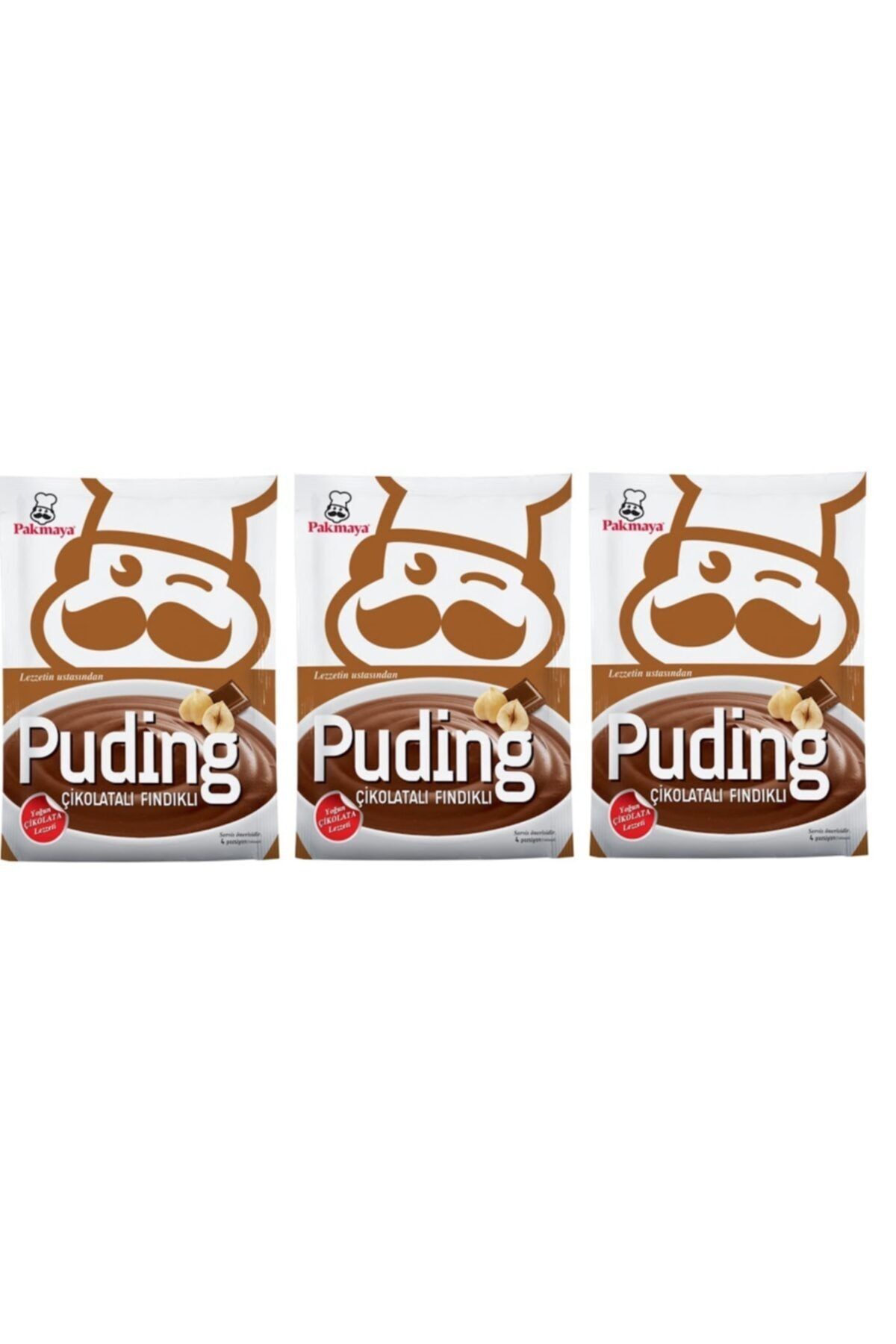 Pakmaya Çikolatalı Fındık Aromalı Puding 118 Gr X 3 Adet