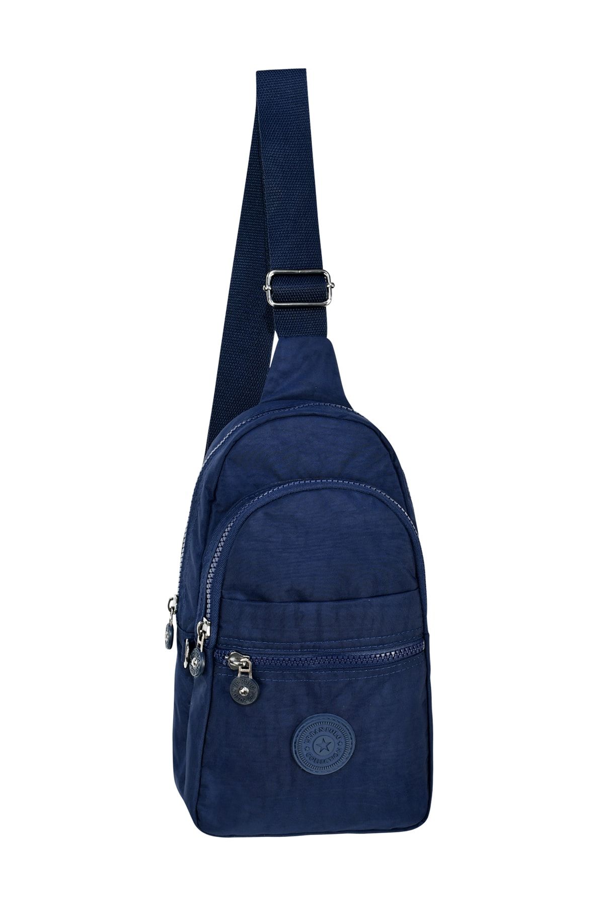 URBAN POLO Unisex Lacivert Dört Bölmeli Krinkıl Kumaş Göğüs ve Bel Çantası