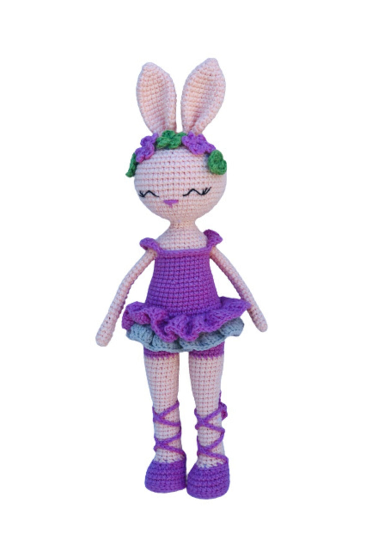 Aysun Yıldız Konbul Amigurumi Organik Örgü Oyuncak Tavşan Kız Bebek