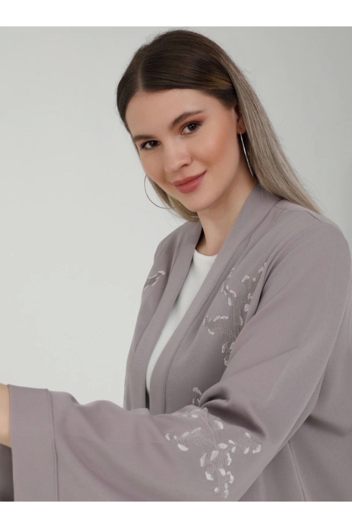 ALİA Kadın Lila Desenli Büyük Beden 2'li Abiye Takımı
