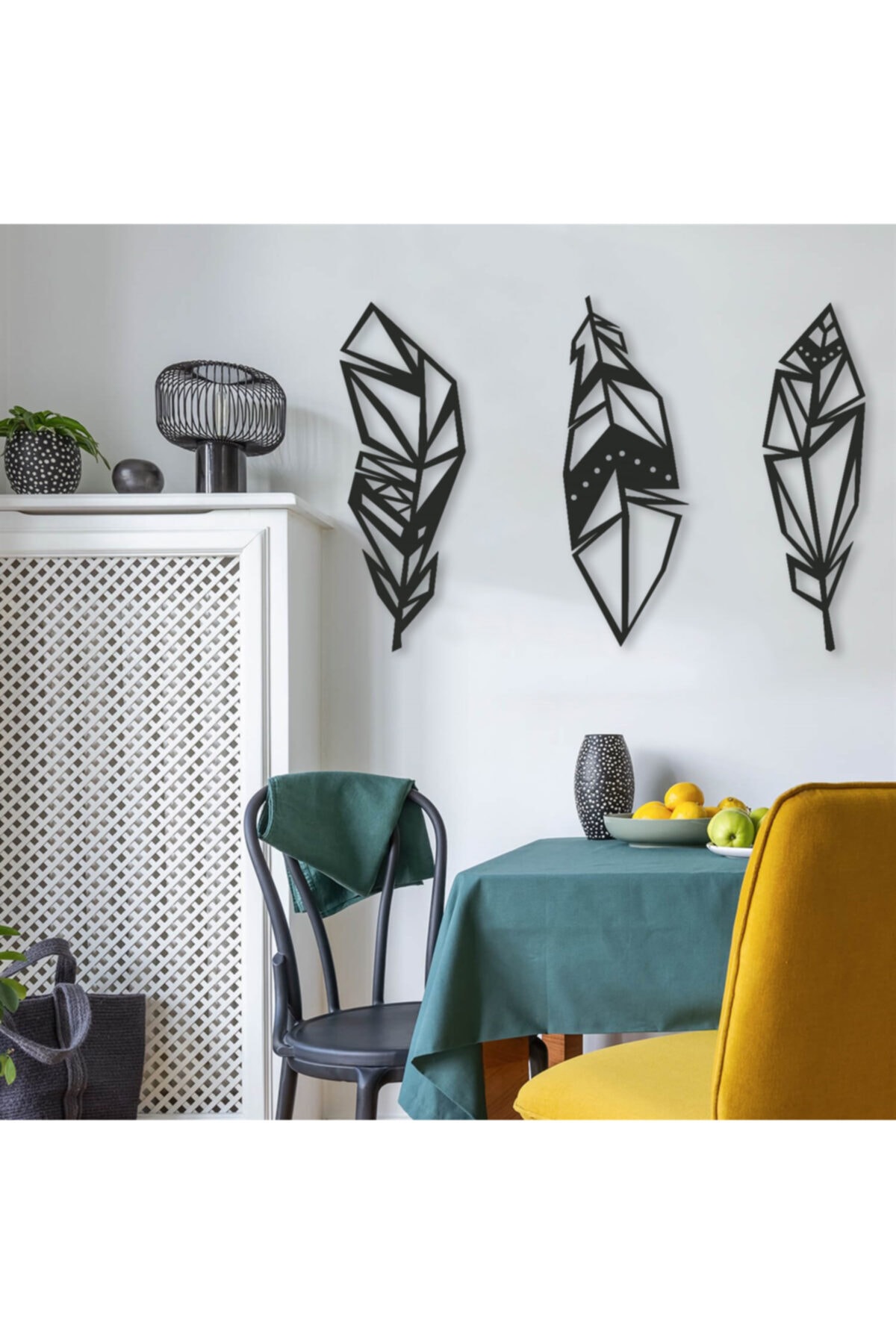 DekArt Home Geometrik Yapraklar - Metal Tablo