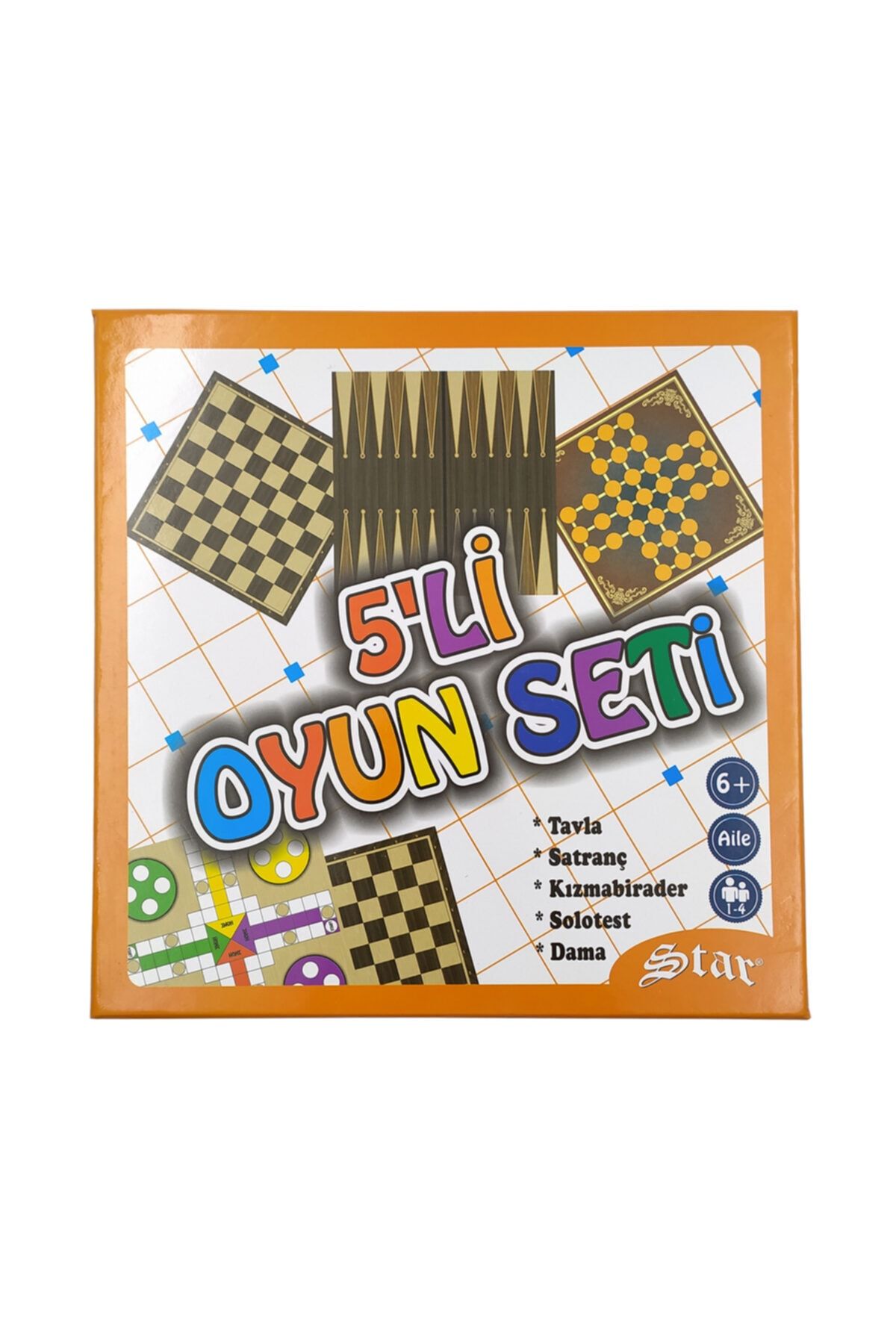 VegaHediye Oyun Seti Tavla &satranç & Kızmabirader & Solotest & Dama  5'li