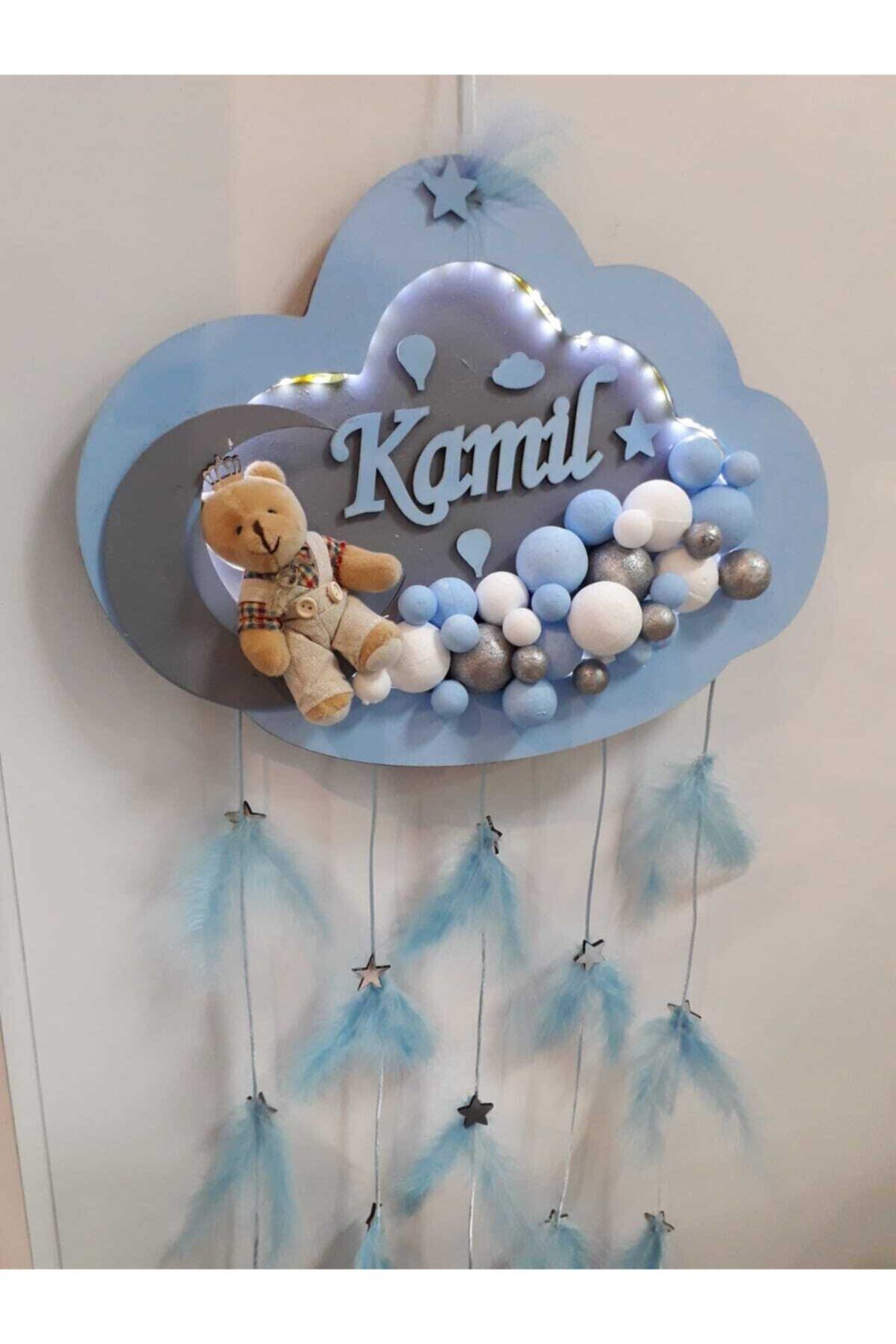 ARMAGAN BEBEK NİKAH ŞEKERİ Mavi Gri Bebek Kapı Süsü Bubble