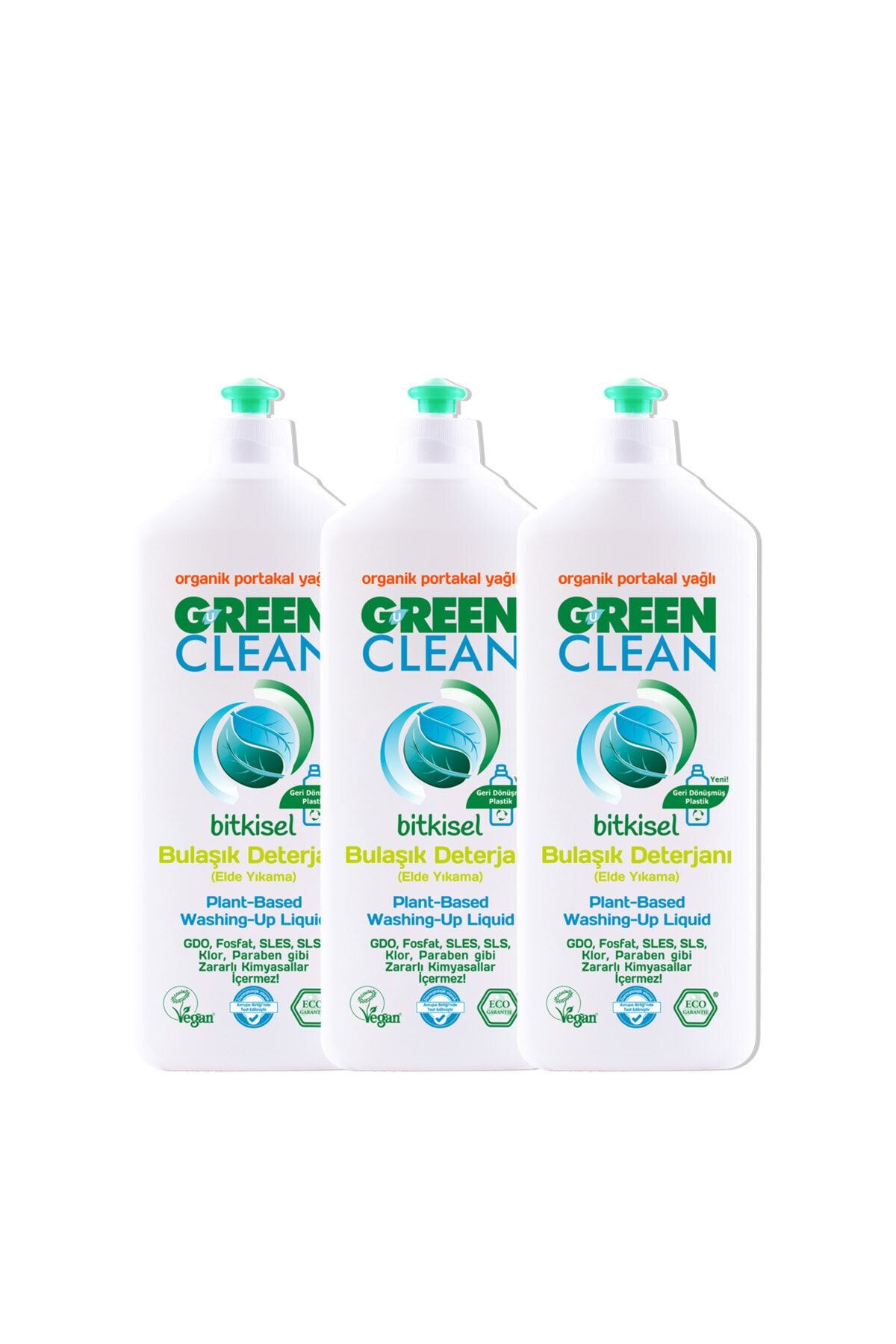 Green Clean Organik Portakal Yağlı Bitkisel Bulaşık Deterjanı 730 ml 3'lü