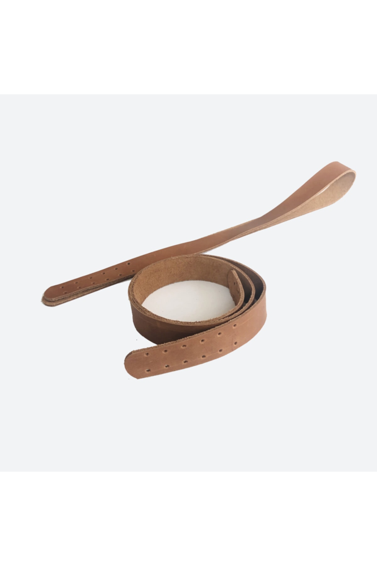 Alfa Tasarım Hakiki Deri Çanta Sapı (ÇİFT) - Fındık Rengi