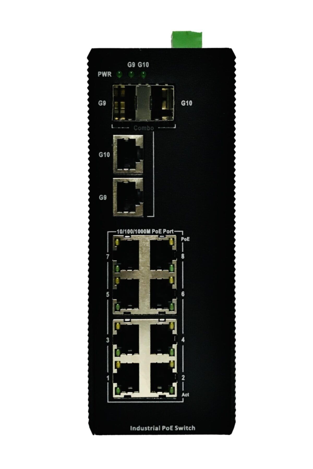 VERİNET Endüstriyel Switch 12 Port Gıgabıt 240w Poe Unmanaged 8*gigabit 30w Poe Ports 2*gigabit Combo Uplink