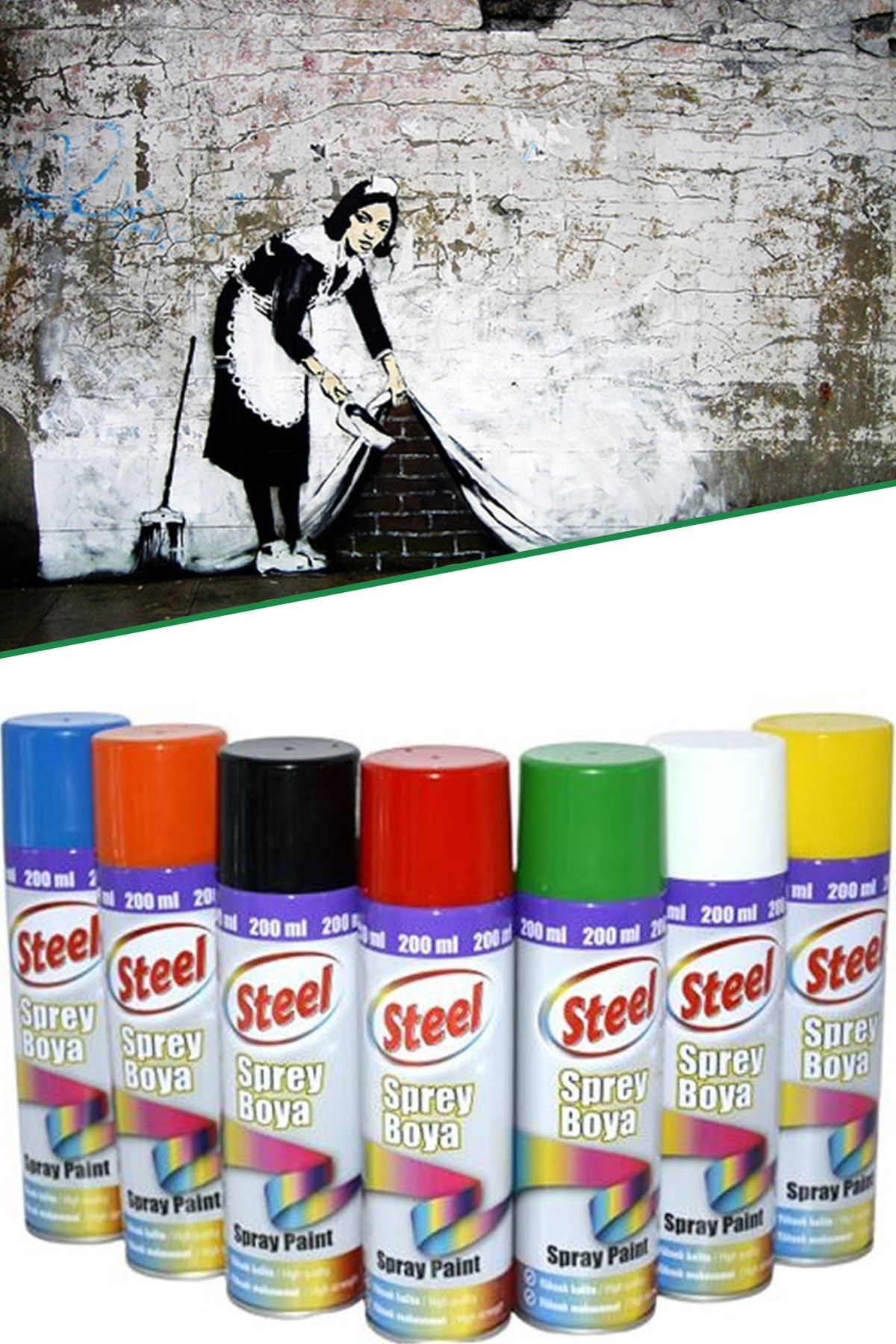 Mobee Steel Ahşap-metal-plasti k-demi r Boyama Sprey Boya 200ml Siyah 1410