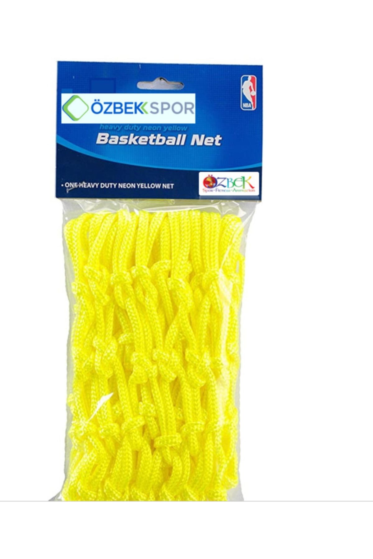 ÖZBEK Basketbol Filesi 4mm Polys. Fosforlu Neon Sarı - 2 Adet (basketbol Pota Ağı)
