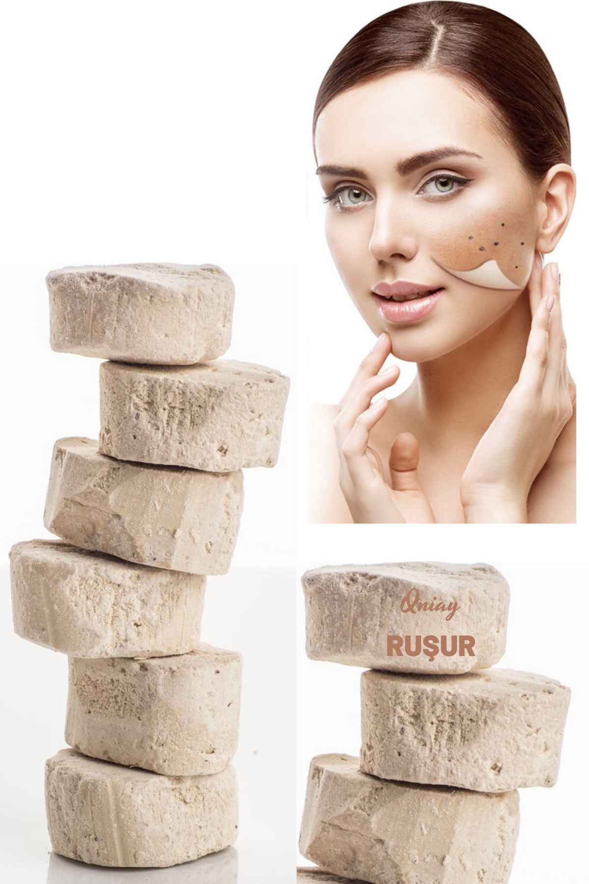 QNİAY Mühürlü Cilt Beyazlatma Taşı 4 Adet