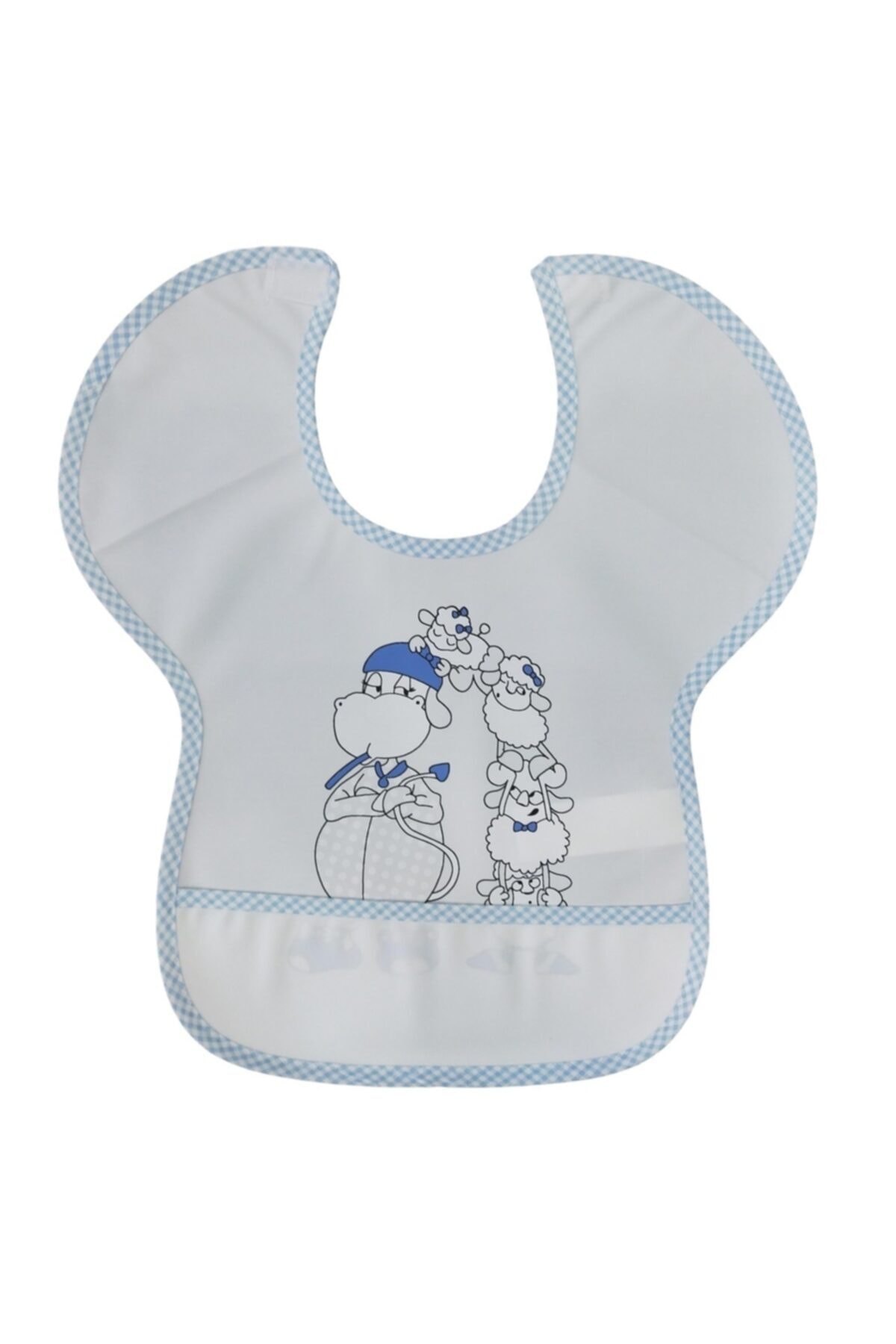 Veo Baby Yarasa Model Önlük Büyük Mavi- Beyaz