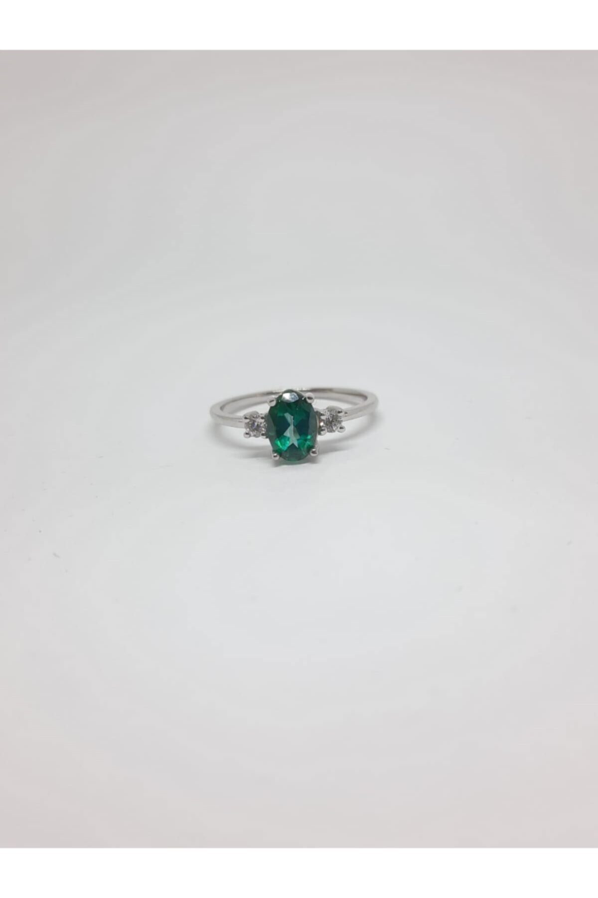 Cem Aykan Kuyumculuk Lilya Green Topaz Pırlanta Doğaltaş Yüzük Ak-1201