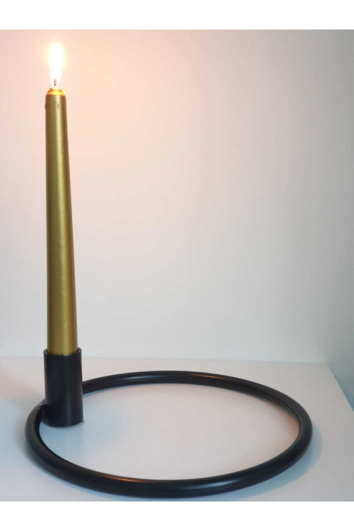 RETROHOMEE Tekli Siyah Metal Dekoratif Şamdan-mumluk-tealight