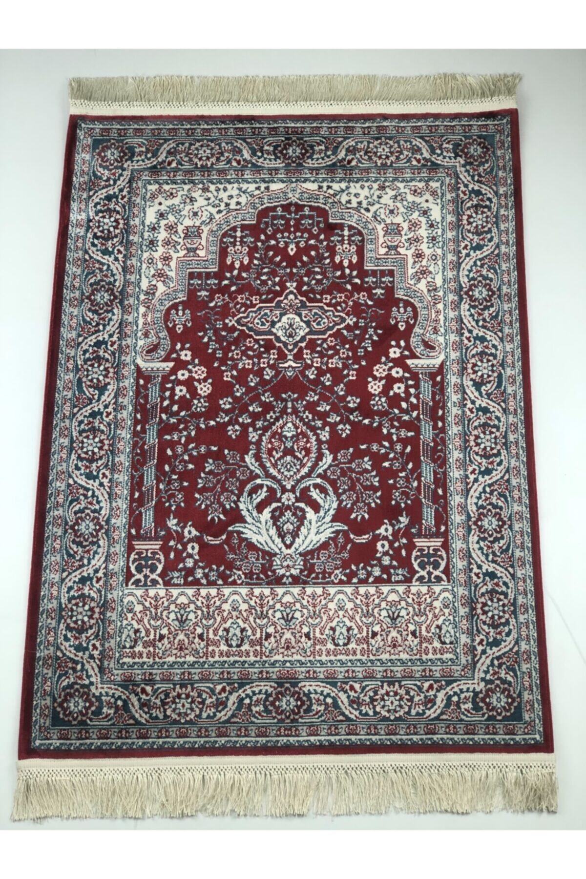 İpekyün Halı Bambu Halı Seccade Yumuşak Dokulu Yüksek Kaliteli Bordo Renk 80x120