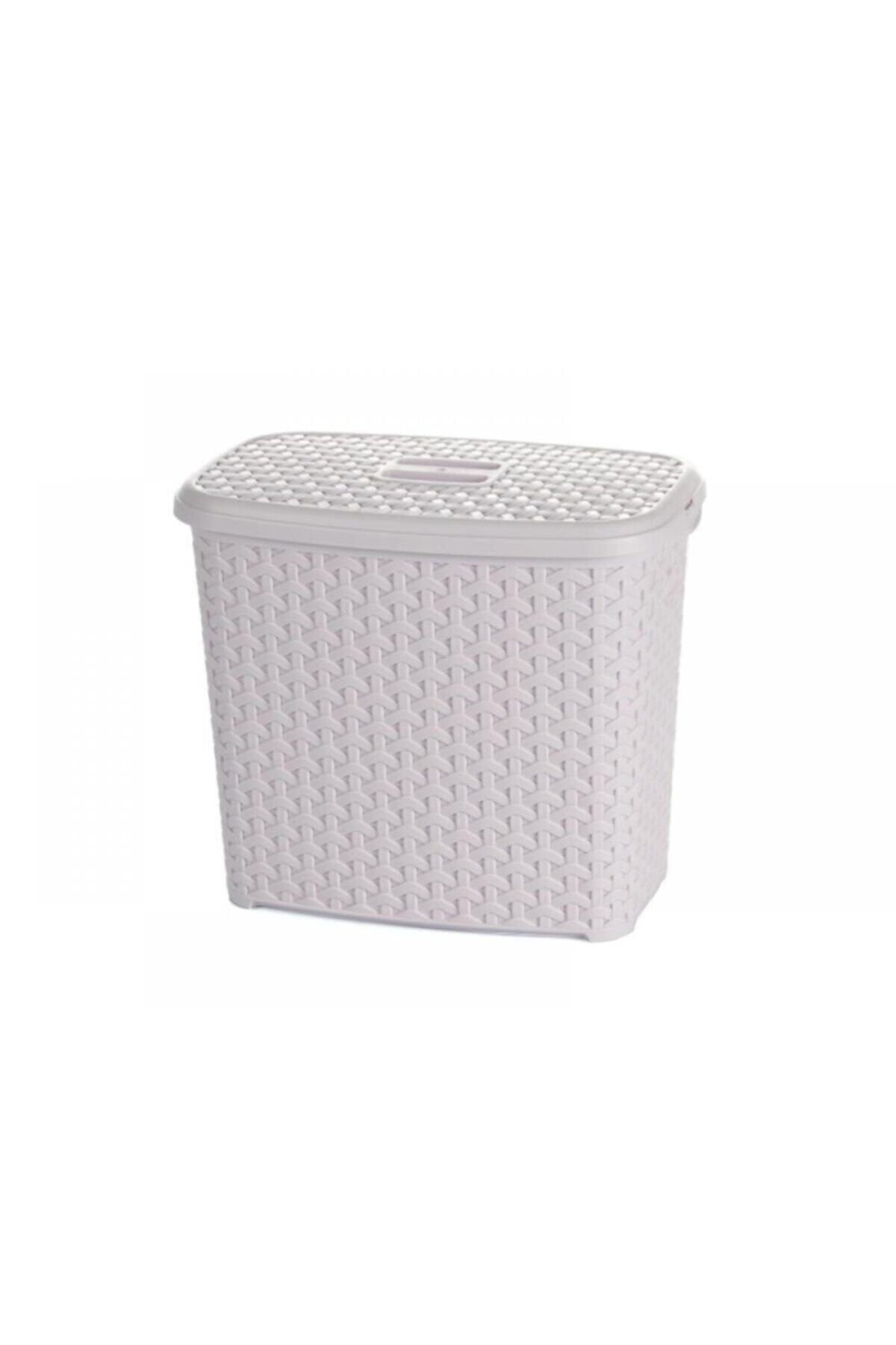 HOBBY LİFE Rattan Deterjan Kutusu Plastik Deterjanlık Beyaz 6 Lt.