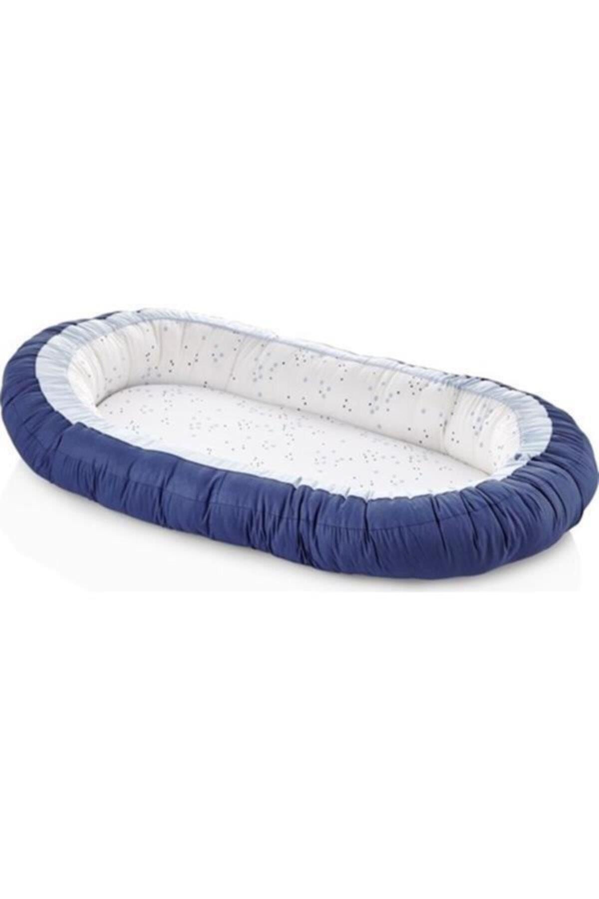 Babyjem Boze Lüks Anne & Baba Yanı Yatağı 614 Lacivert Mavi