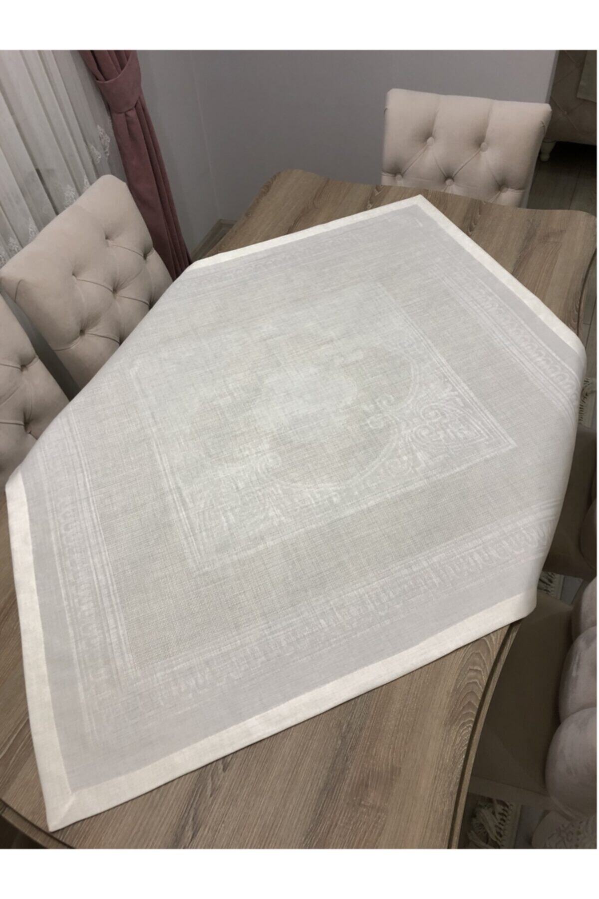 Kezban Tekstil Etuval Etamin Işlenebilir Pano Fiskos Örtüsü Pano Çeyiz Bohçası Krem 120x120 Ebatında