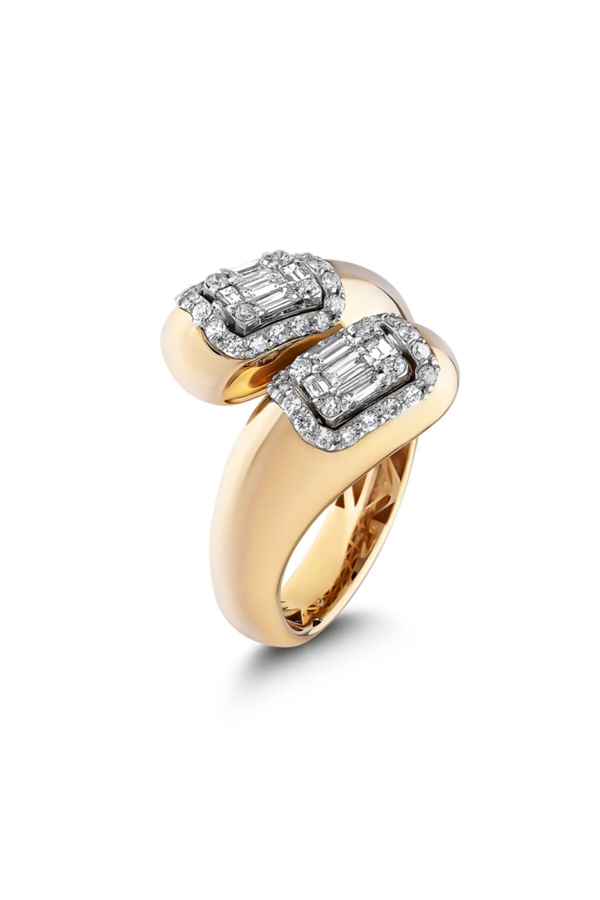 Barok Diamond Baget Pırlanta Astar Yüzük 0,74 Ct. E Vs 18k