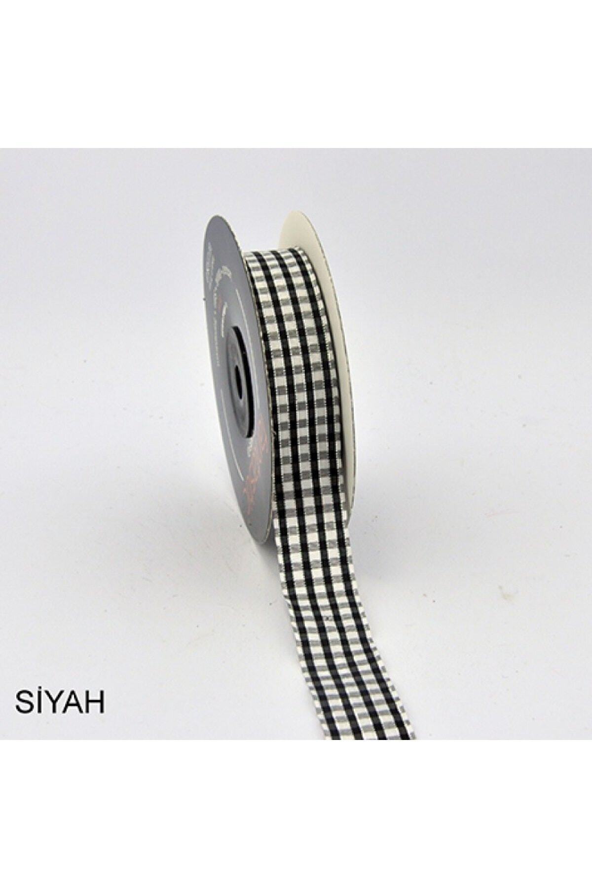 FANTASTIC Siyah Dokuma Ekose Kurdela Bordür 20650