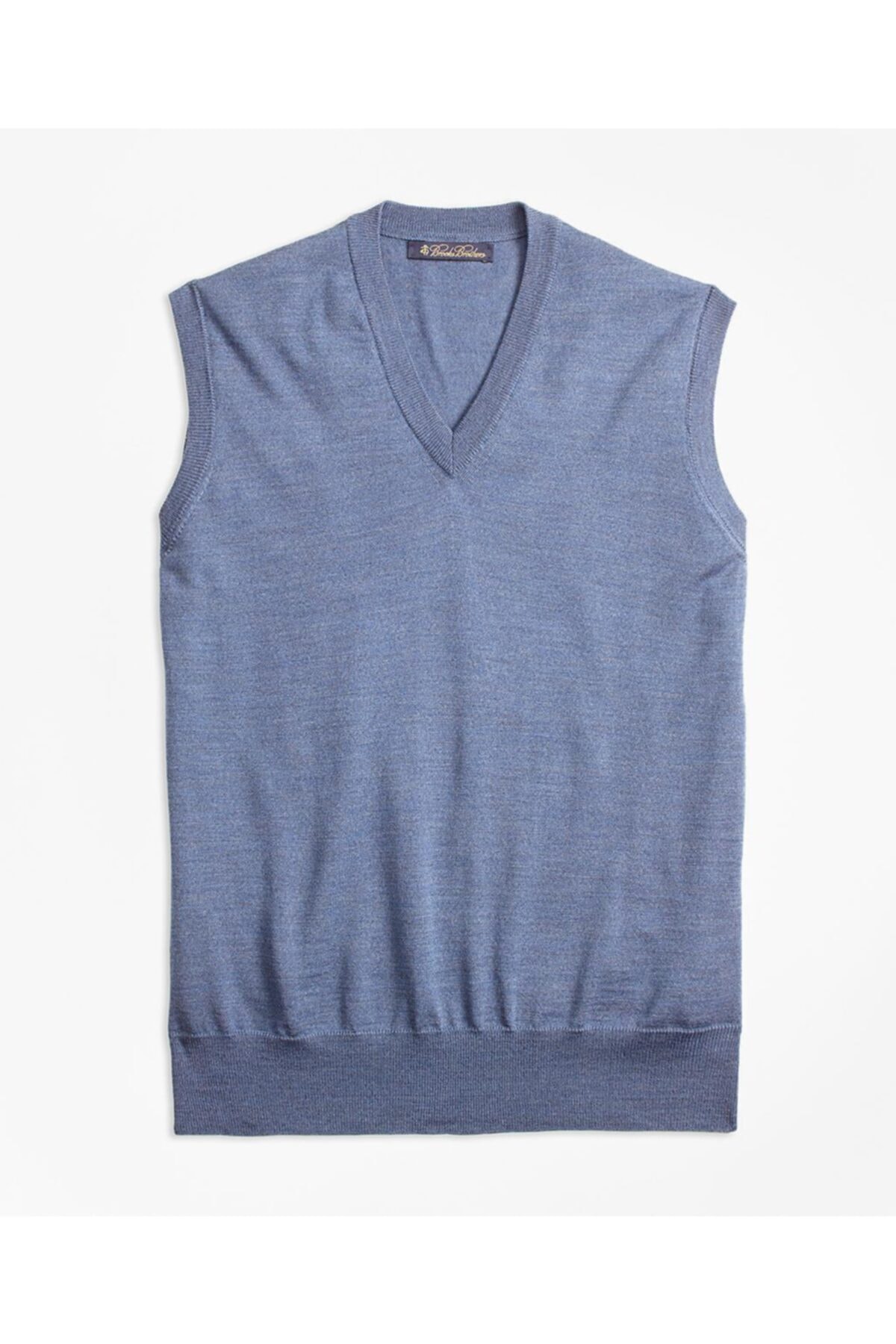 BROOKS BROTHERS Erkek Mavi V Yaka Süveter