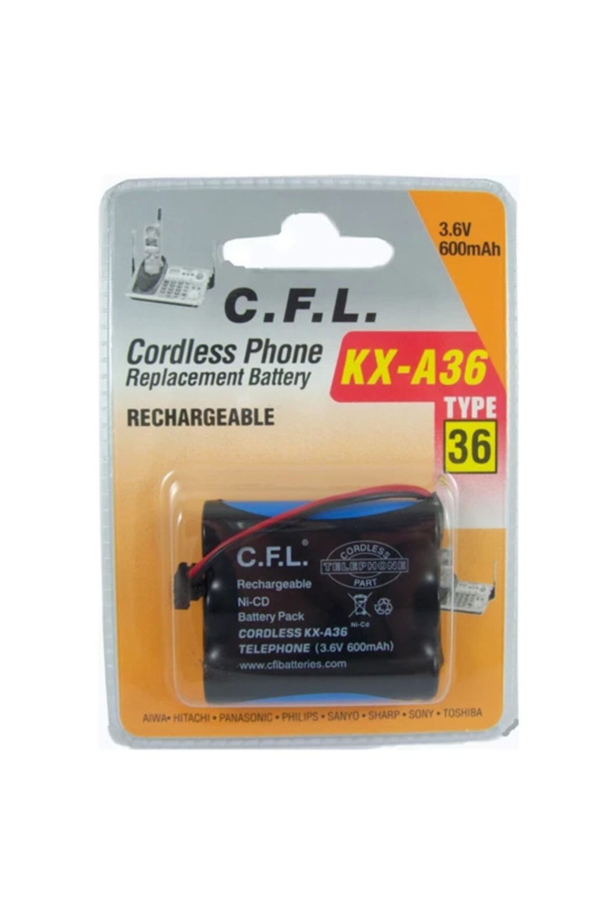 CFL Kalem Telsiz Telefon Pili 3.6v 600 Mah  Kx-a36