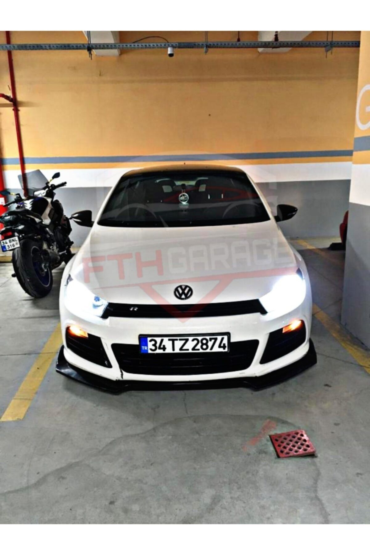 FTH GARAGE Volkswagen Scirocco 3 Parça Kanatlı Ön Lip Piano Black
