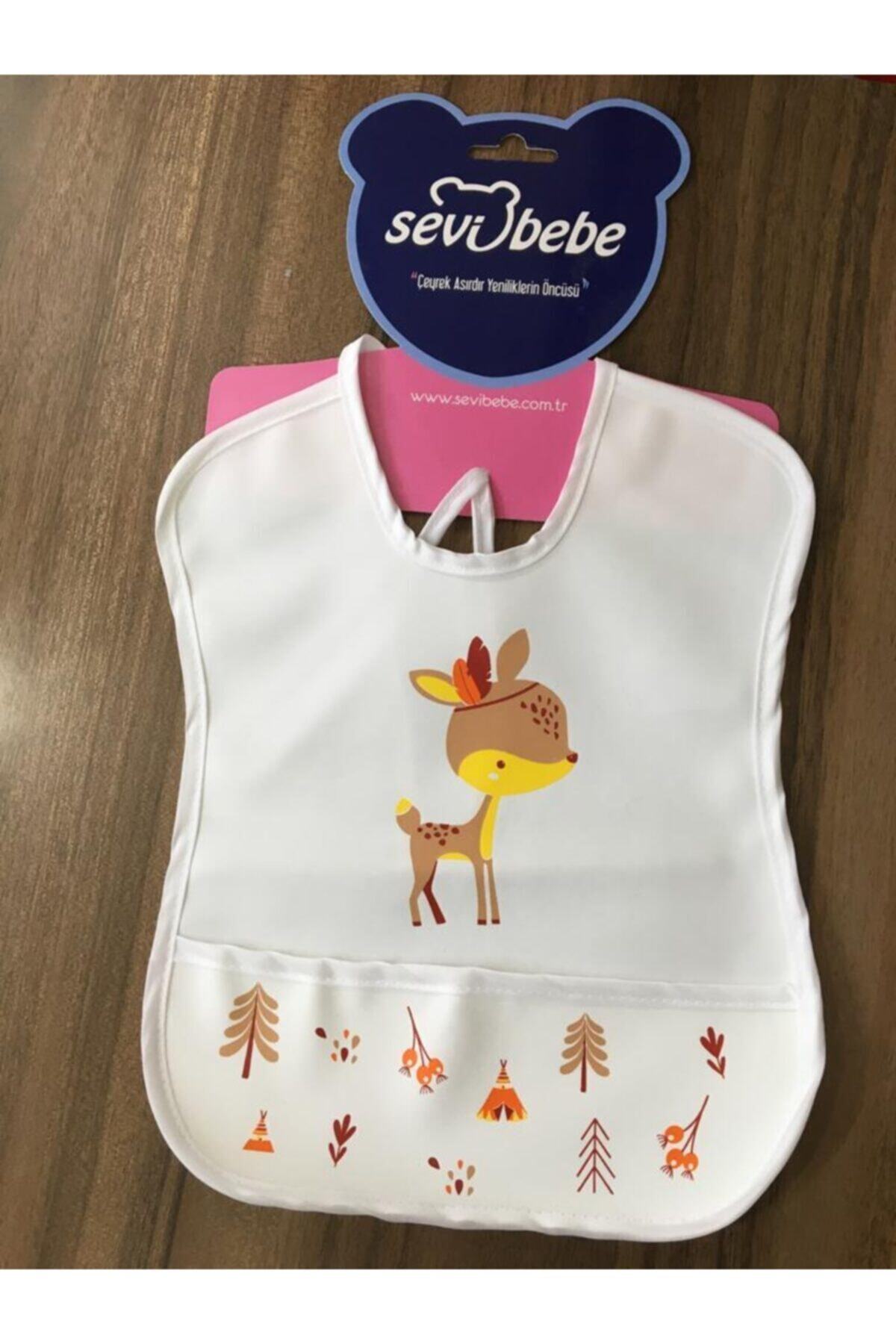 Sevi Bebe Bağlamalı Muşamba Cepli Mama Önlük