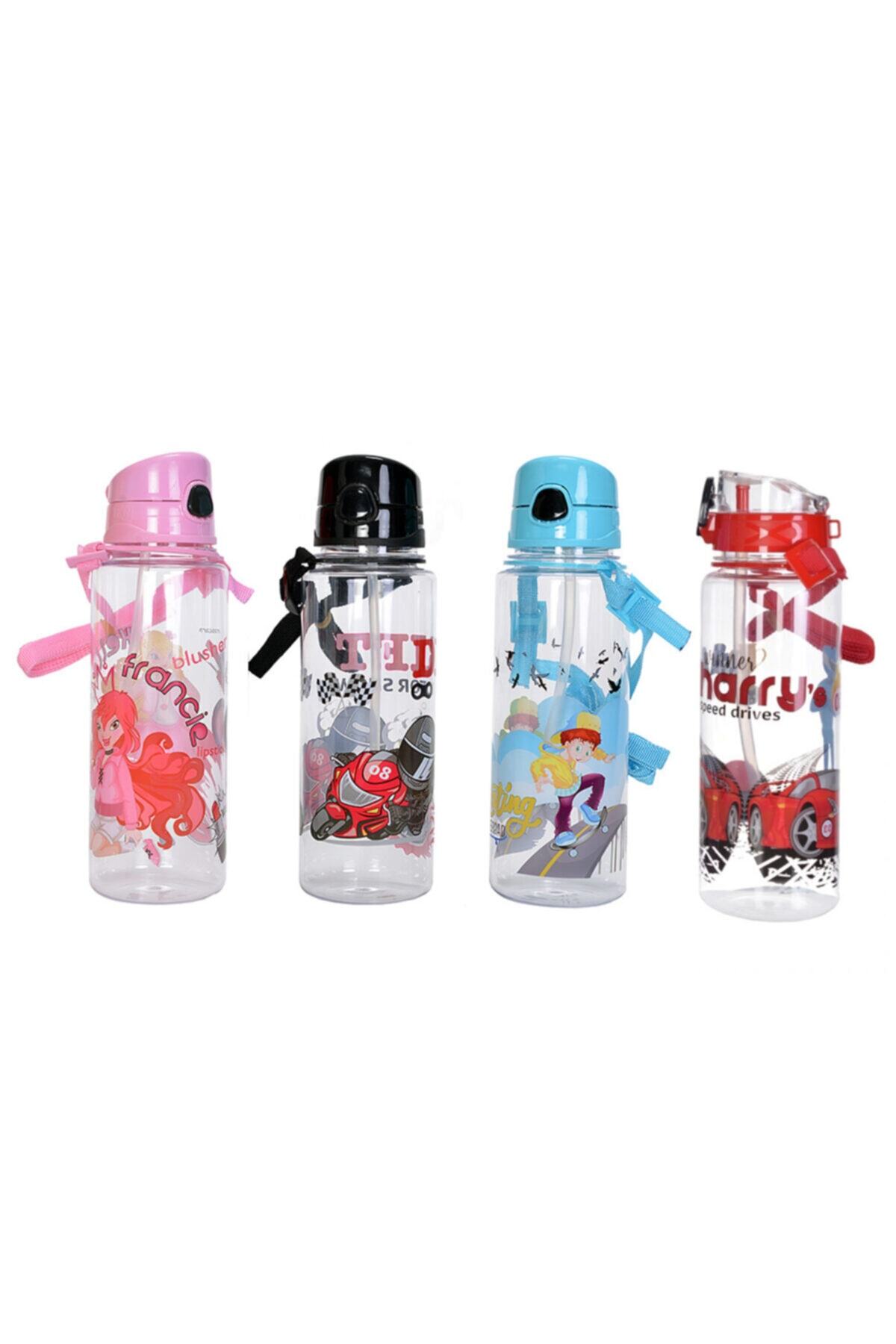 Çiftsan Pipetli Şeffaf Matara 600 ml.
