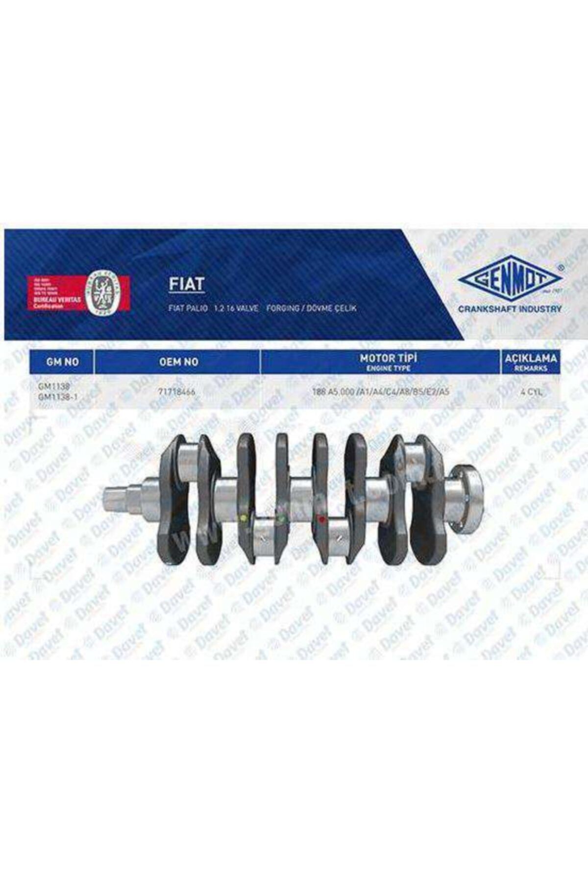 GENMOT Krank Palıo-albea-doblo 1.2 16v Dovme Celık