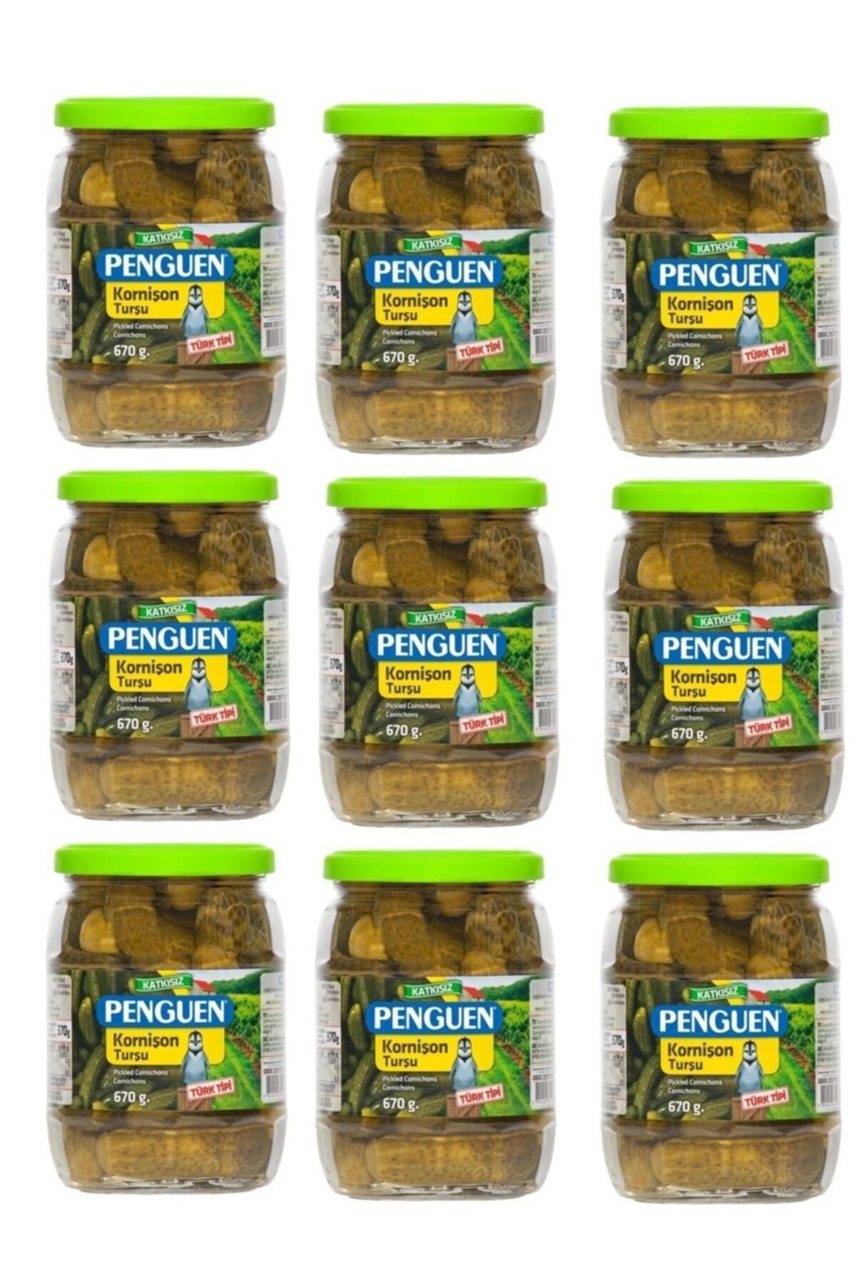 Penguen Kornişon Turşu 670 Gr X 9 Adet