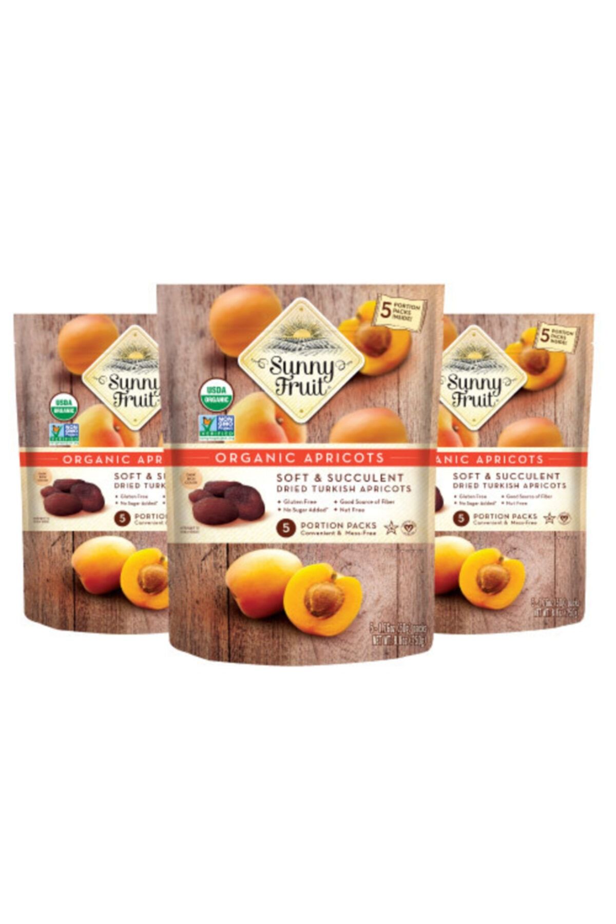 Sunny Fruit Organik Kuru Kayısı - 3 Paket (3x250gr)