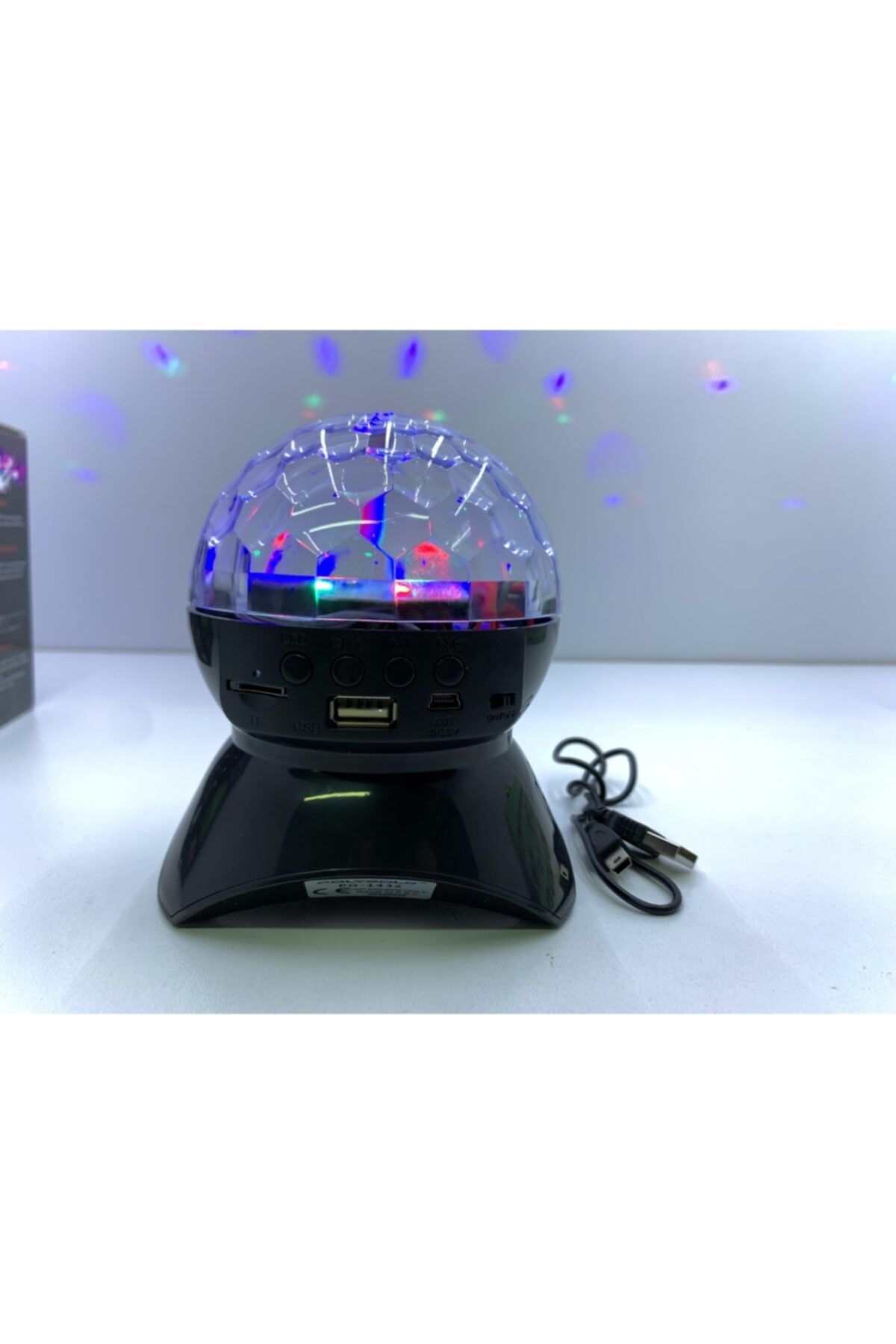 NOSTALJİ TİCARET Lazer Işıklı Disko Topu Bluetoothlu Usb Hoparlör Ses Bombası