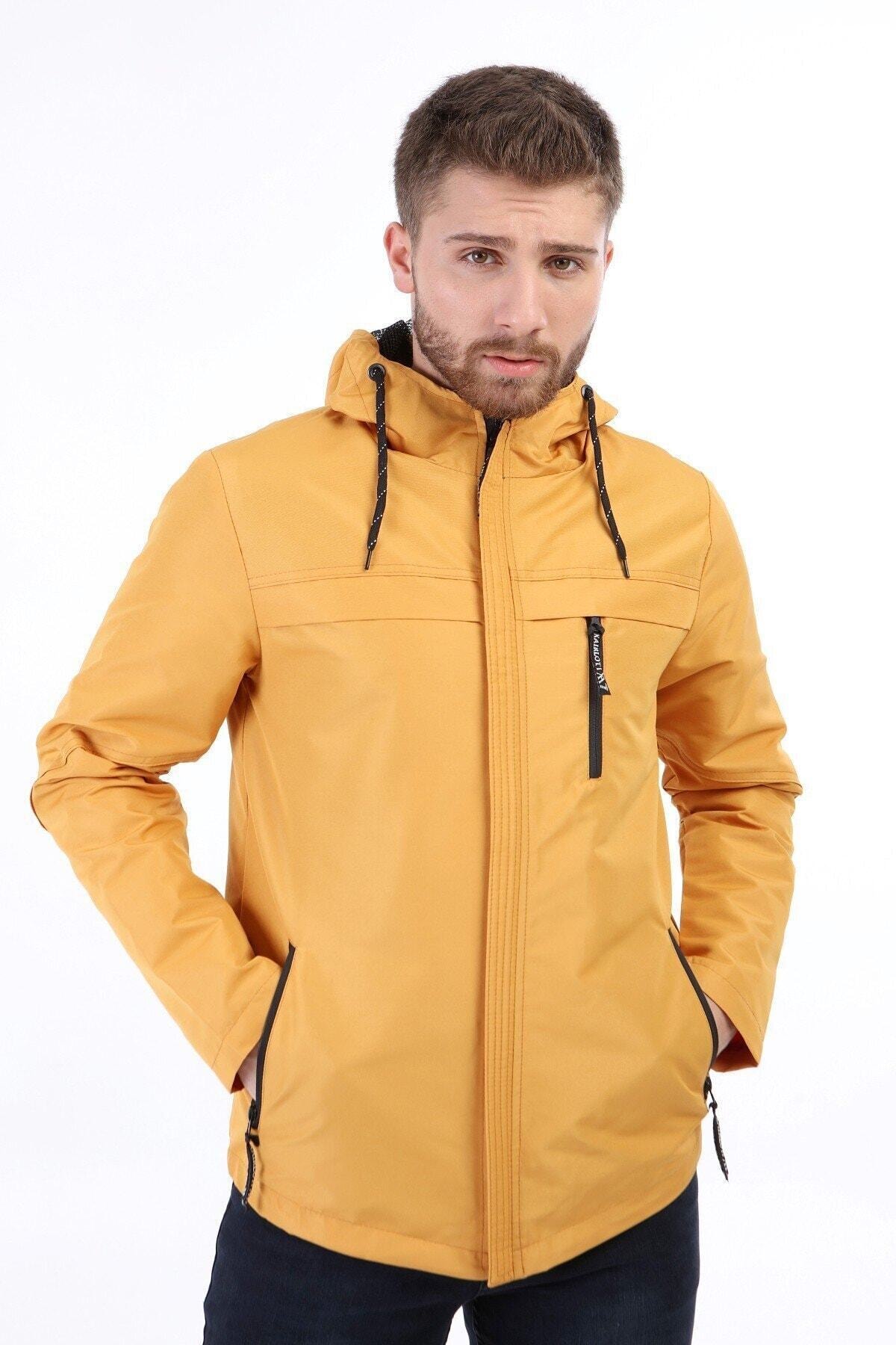 AZİM Erkek Mevsimlik Yazlık Su Geçirmez Sarı Mont