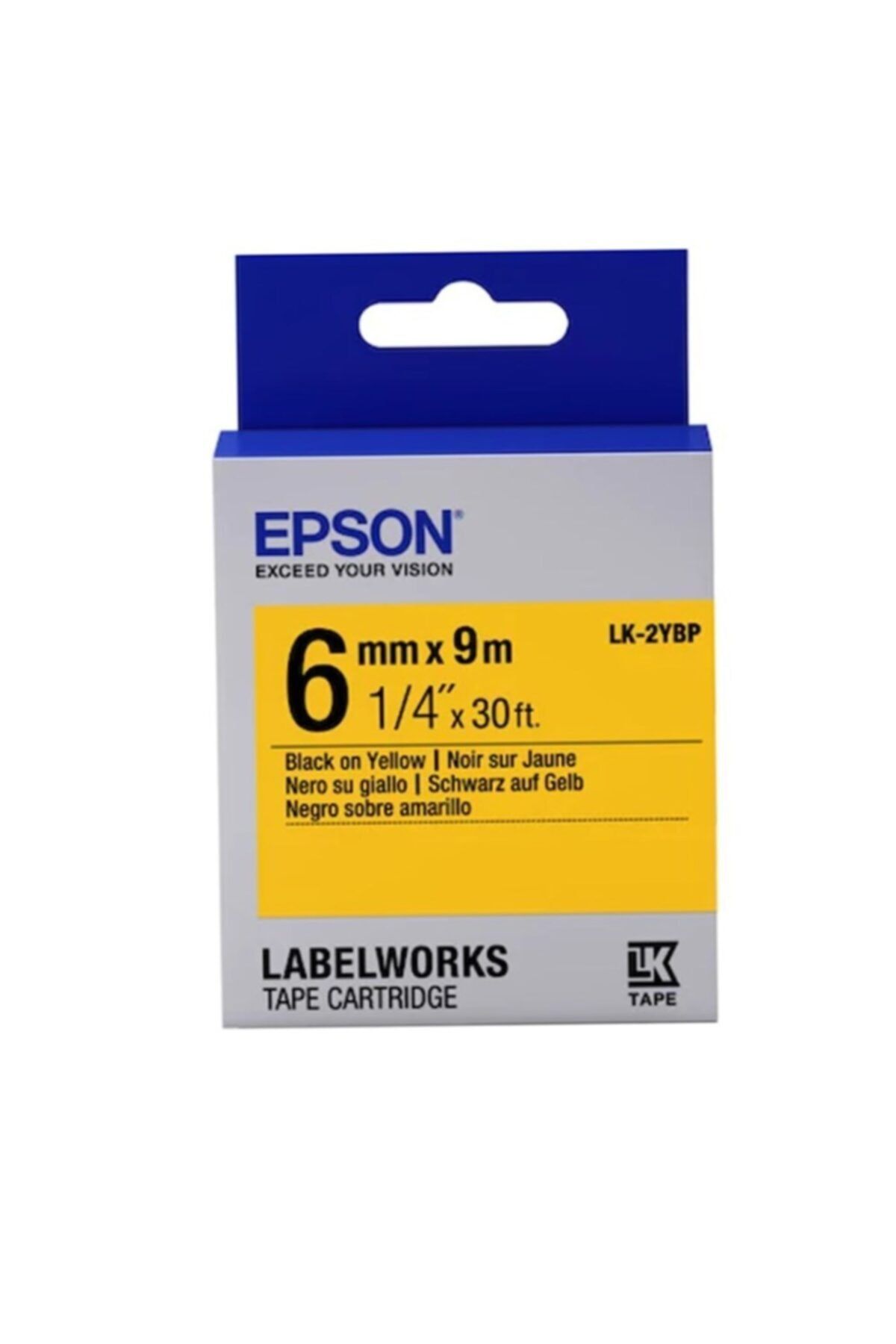 Yazıcı Dünyası Epson Lk-2ybp9 6mm-9mt Siyah/sarı Etiket Yazıcı Şerit Bant