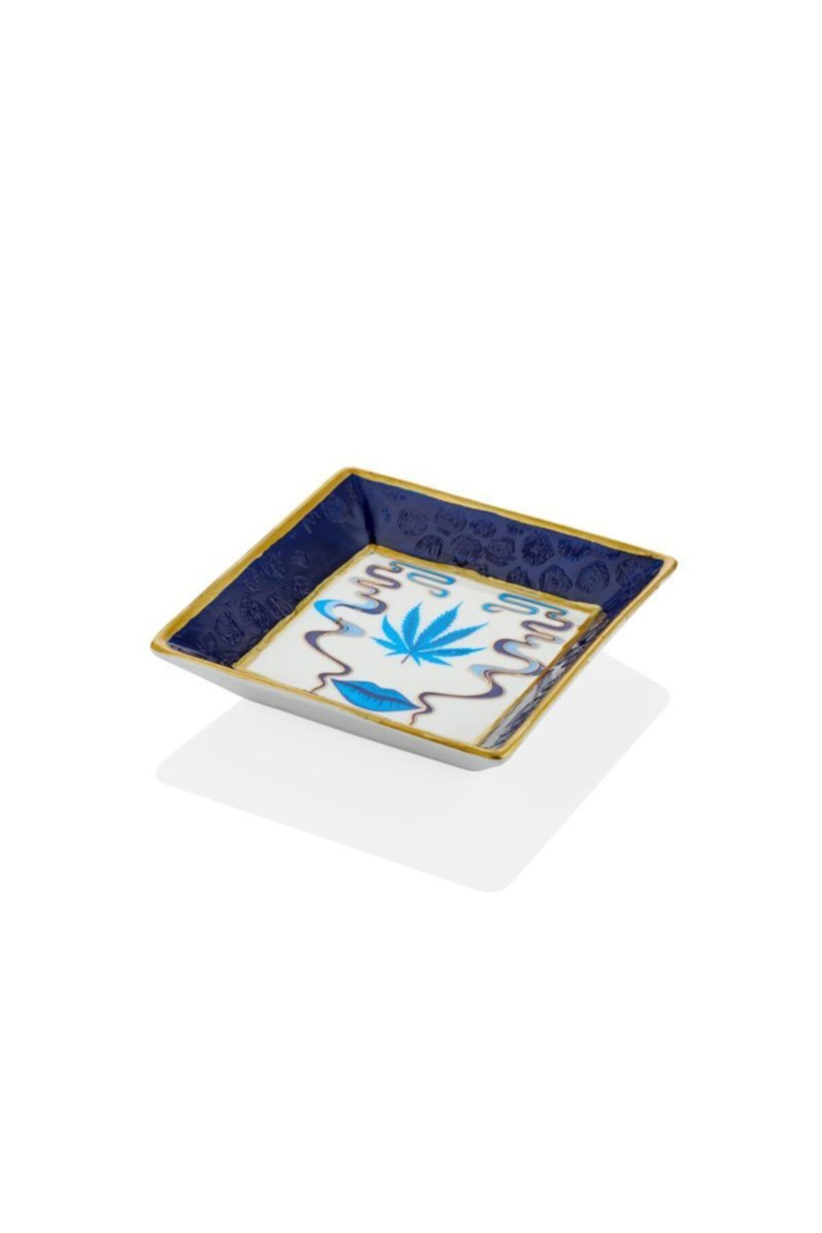 La madore Blue Eye Mavi Beyaz Kare Dekoratif Küllük