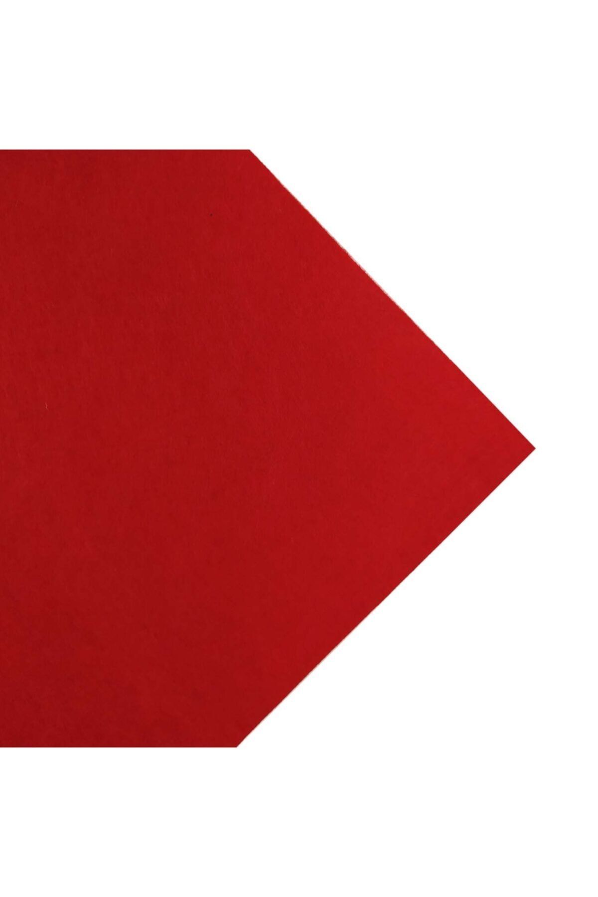 toptankece Kırmızı Kalın Yumuşak Keçe, 3 Mm Kalınlığında 1 Metre (100x100 Cm), Aktivite Keçesi