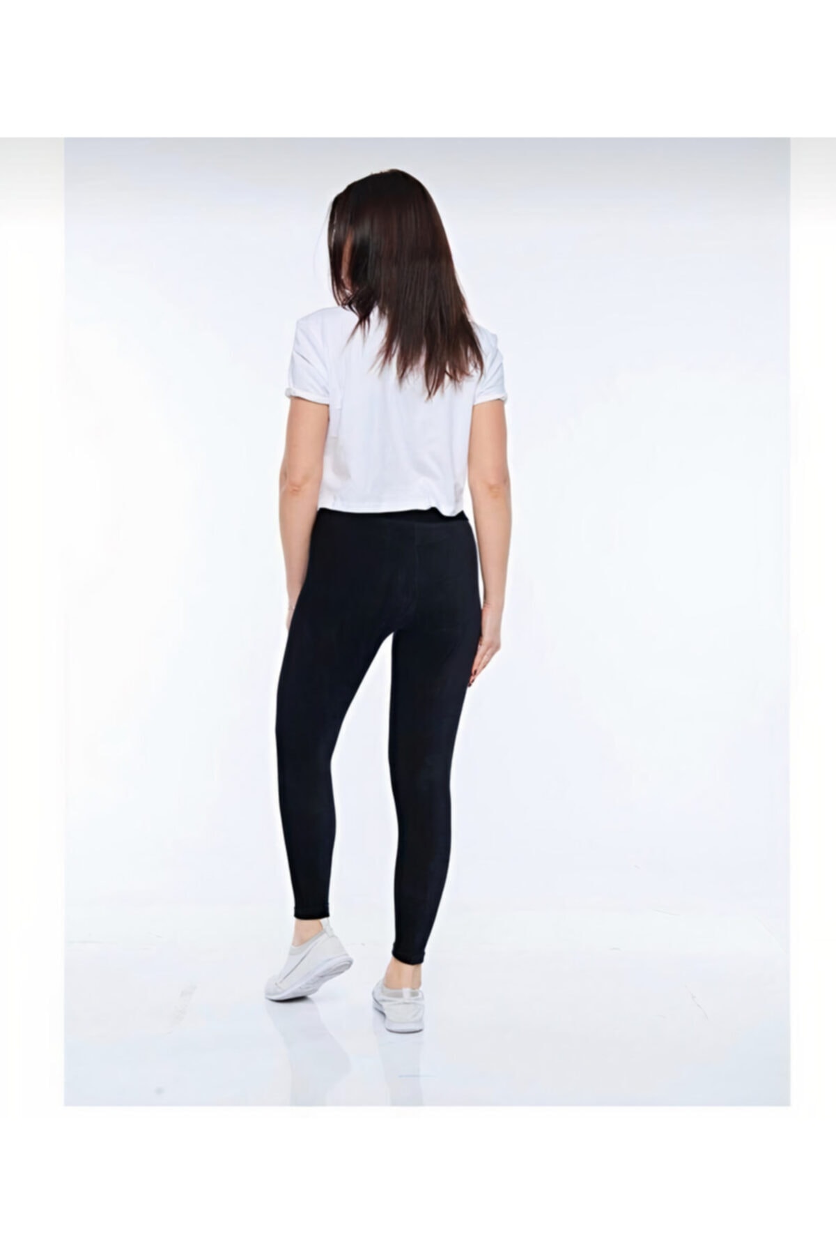 BellaMoore Kadın Siyah Fitilli Kadife Tayt