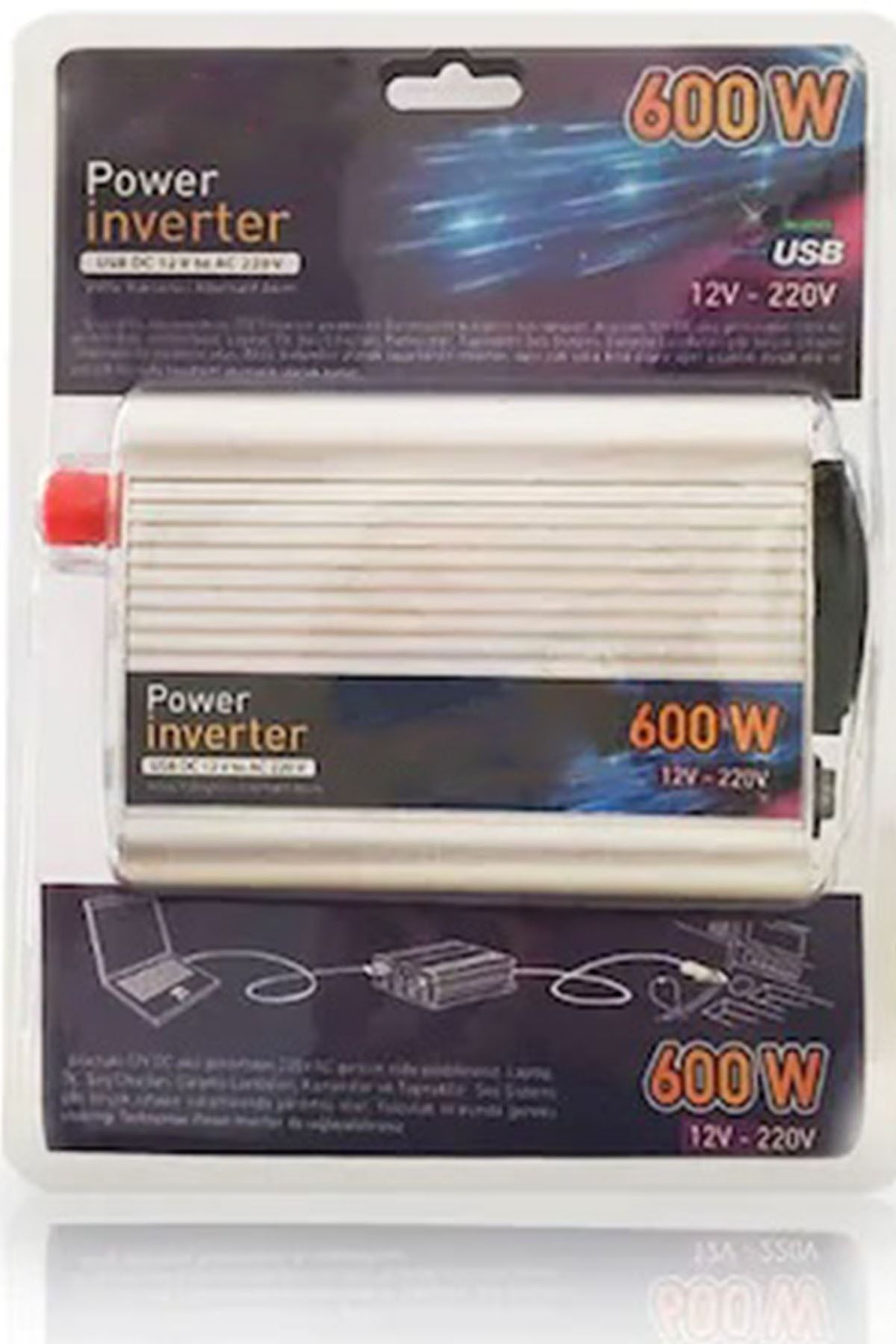 Mobee Technomax 600w 12v Çevirici Invertör Araç Elektirik Çeviricisi 1410