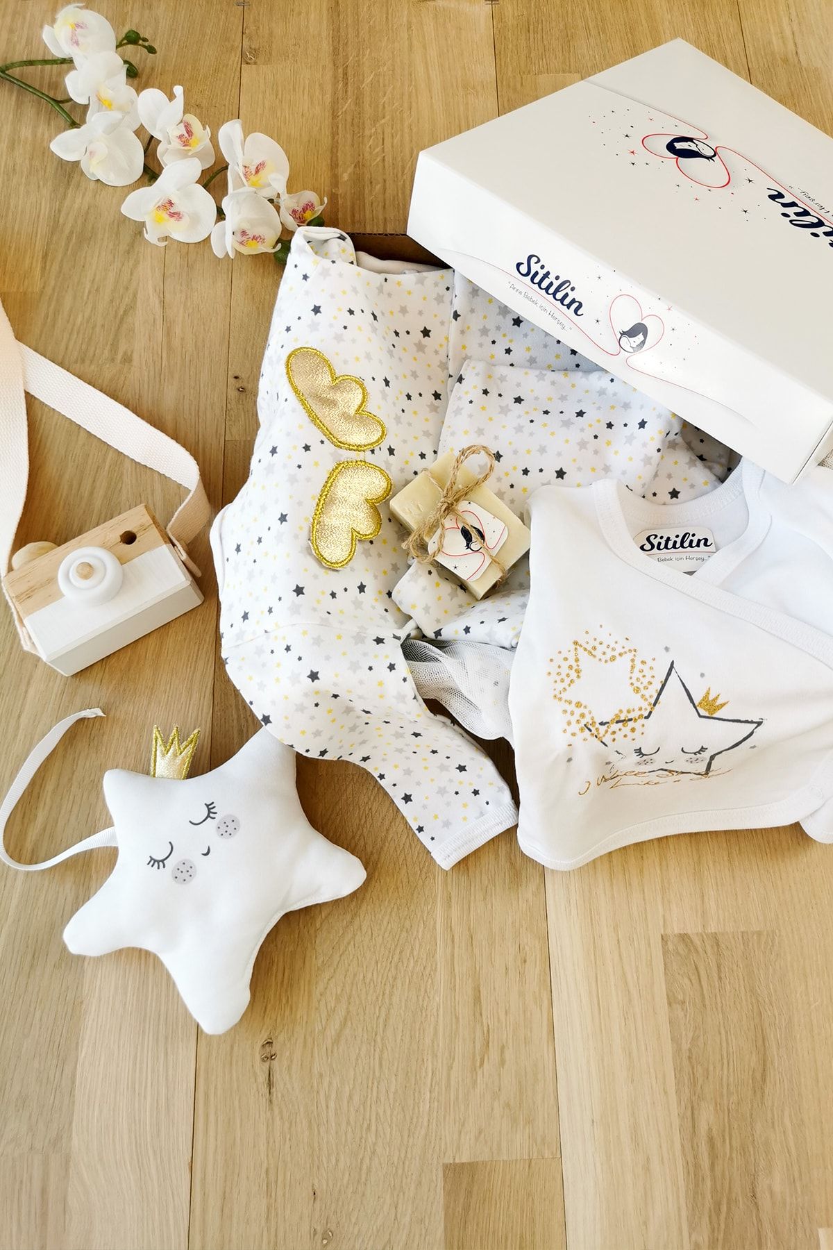 Sitilin Kız Bebek Little Stars 10'lu Hastane Çıkış Defne Sabunlu Set