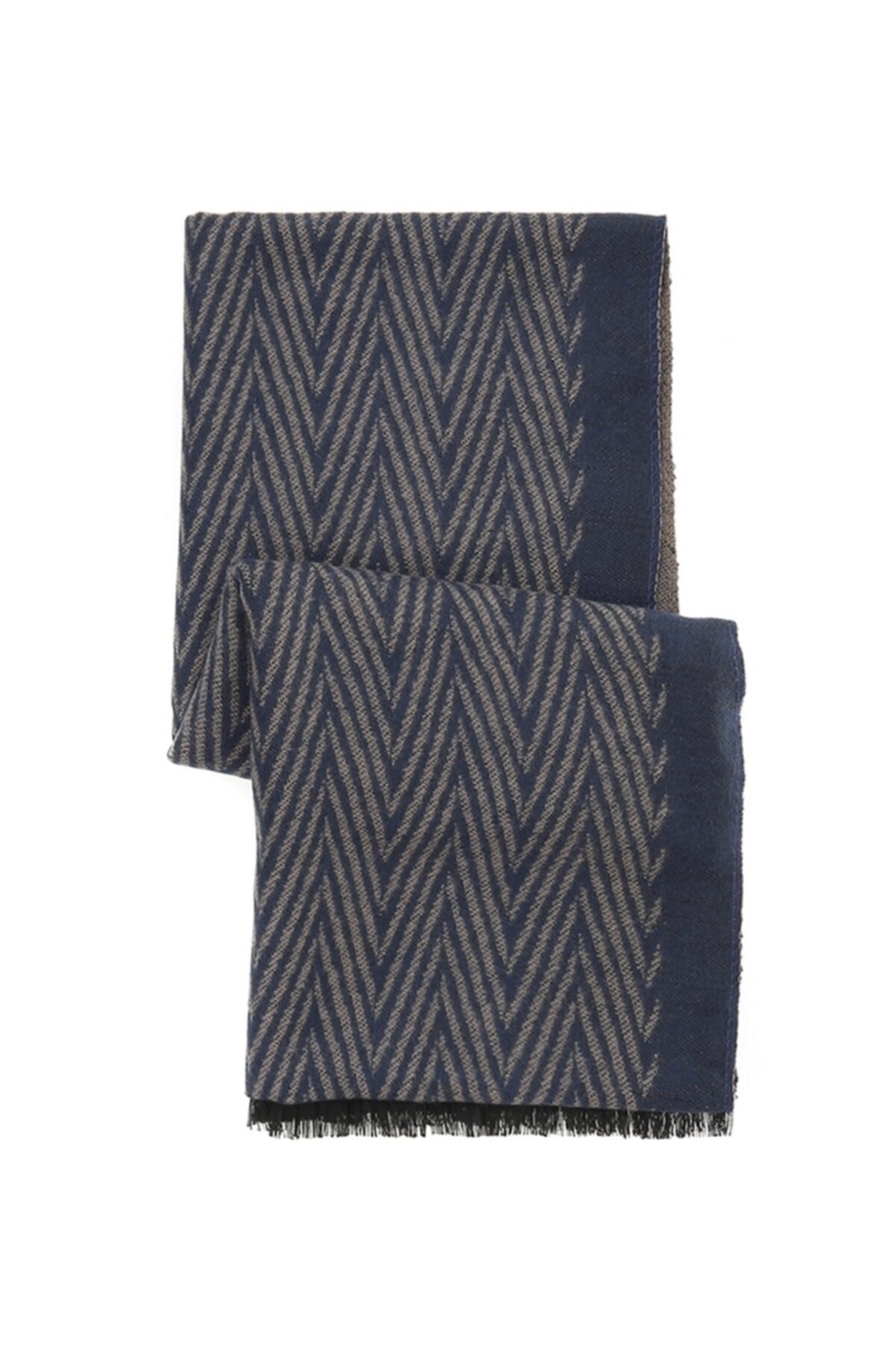 Cotton Bar Erkek Gri Desenli Atkı