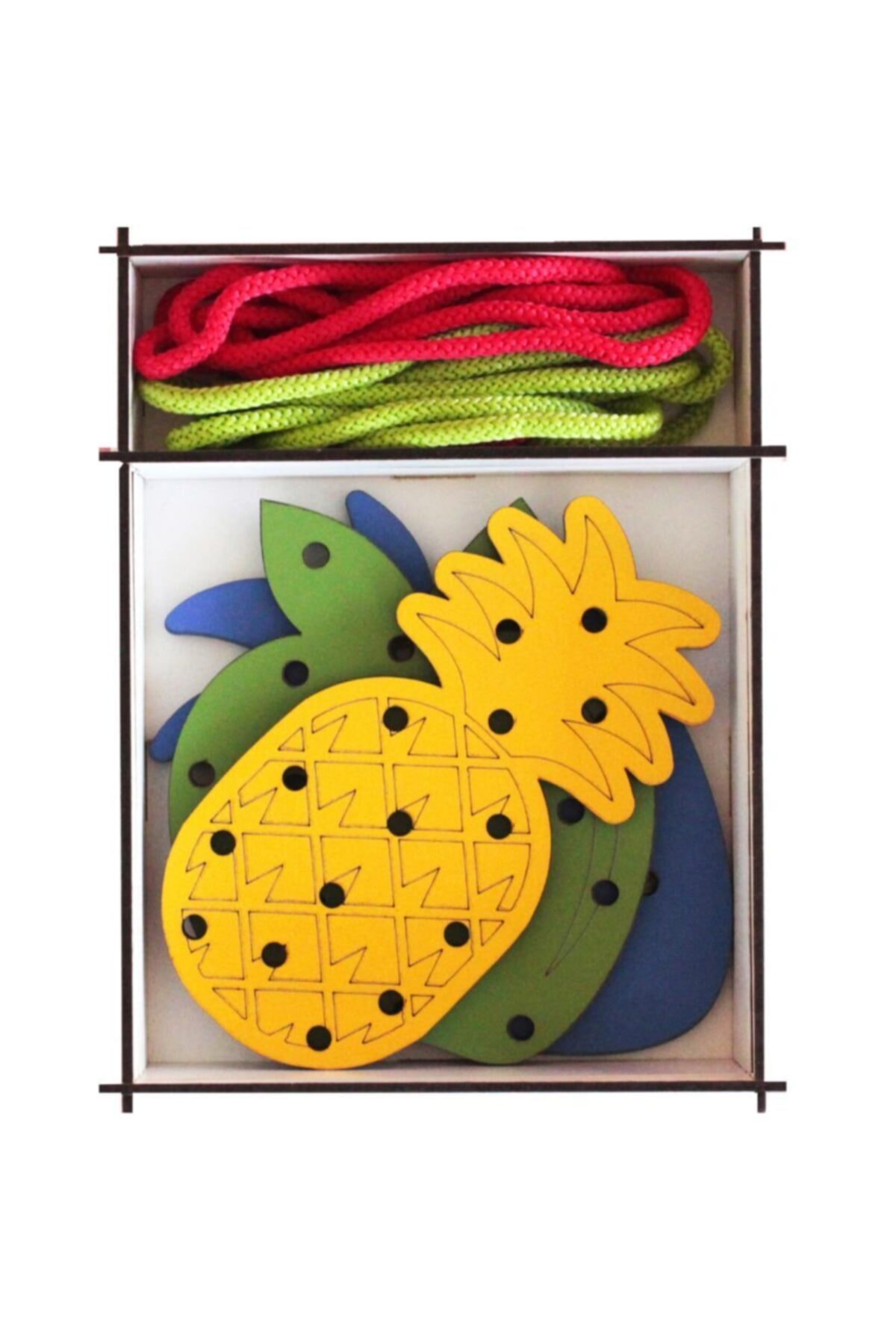 Joy and Toys Ahşap Meyveler Ip Geçirme Eğitici Ve Eğlendirici Aktivite Seti
