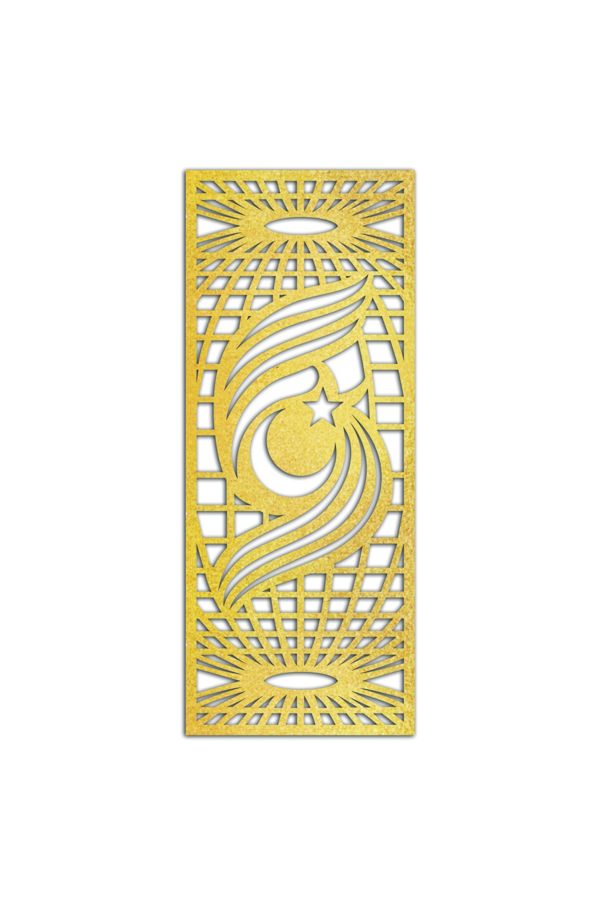Liar Dekor Liar Ahşap Seperatör (Paravan) - KSP-199 - (18 mm) - (60 cm x 160 cm) - (Gold)