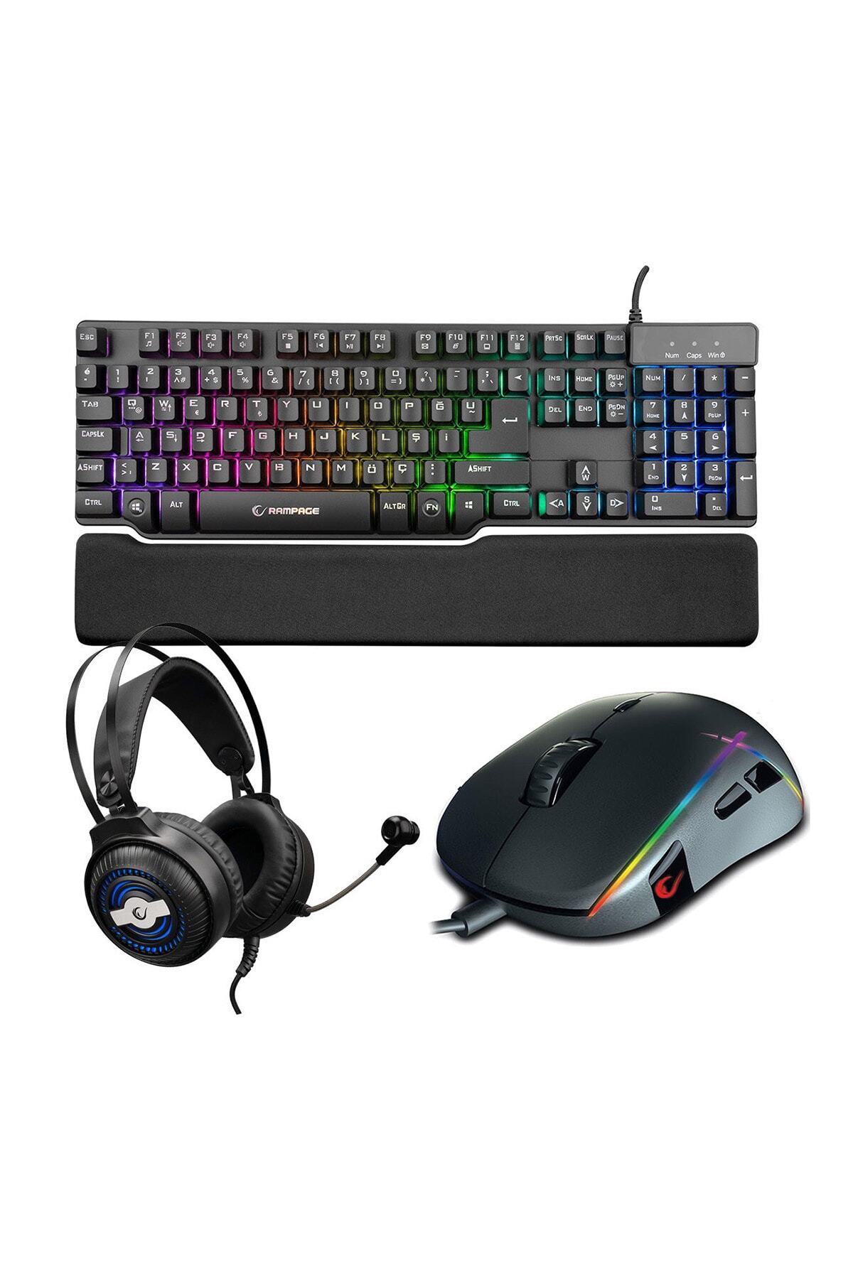 Rampage Gaming Oyuncu 3in1 Set Kb-r88 Klavye+k29 Kulaklık+smx-r115 Mouse
