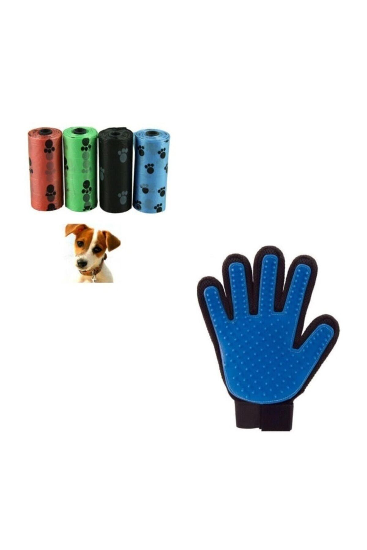 EKPA 5 Li Set 4 Rulo Köpek Kaka Dışkı Poşeti Köpek Yıkama Tarama Eldiveni