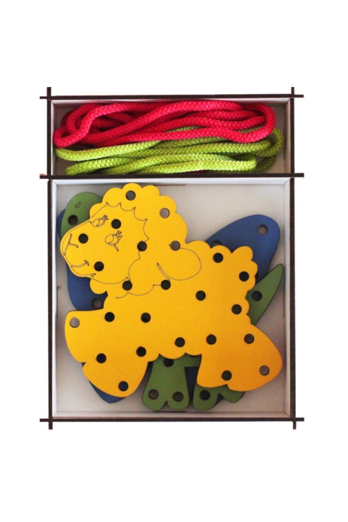 Joy and Toys Ahşap Sevimli Hayvanlar Ip Geçirme Eğitici Aktivite Seti