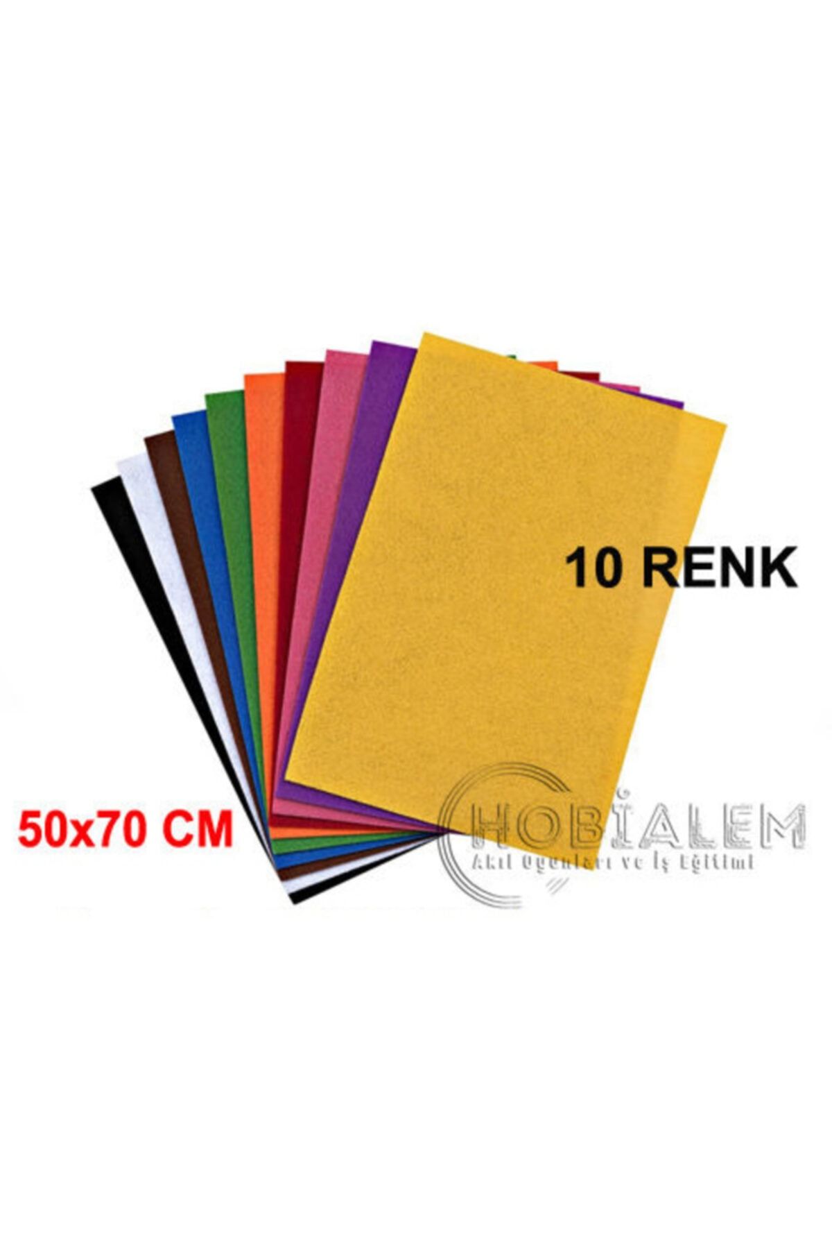 Hobialem Keçe, 50x70 Cm, 10 Farklı Renk, Hobi Keçesi, El Işi Keçesi