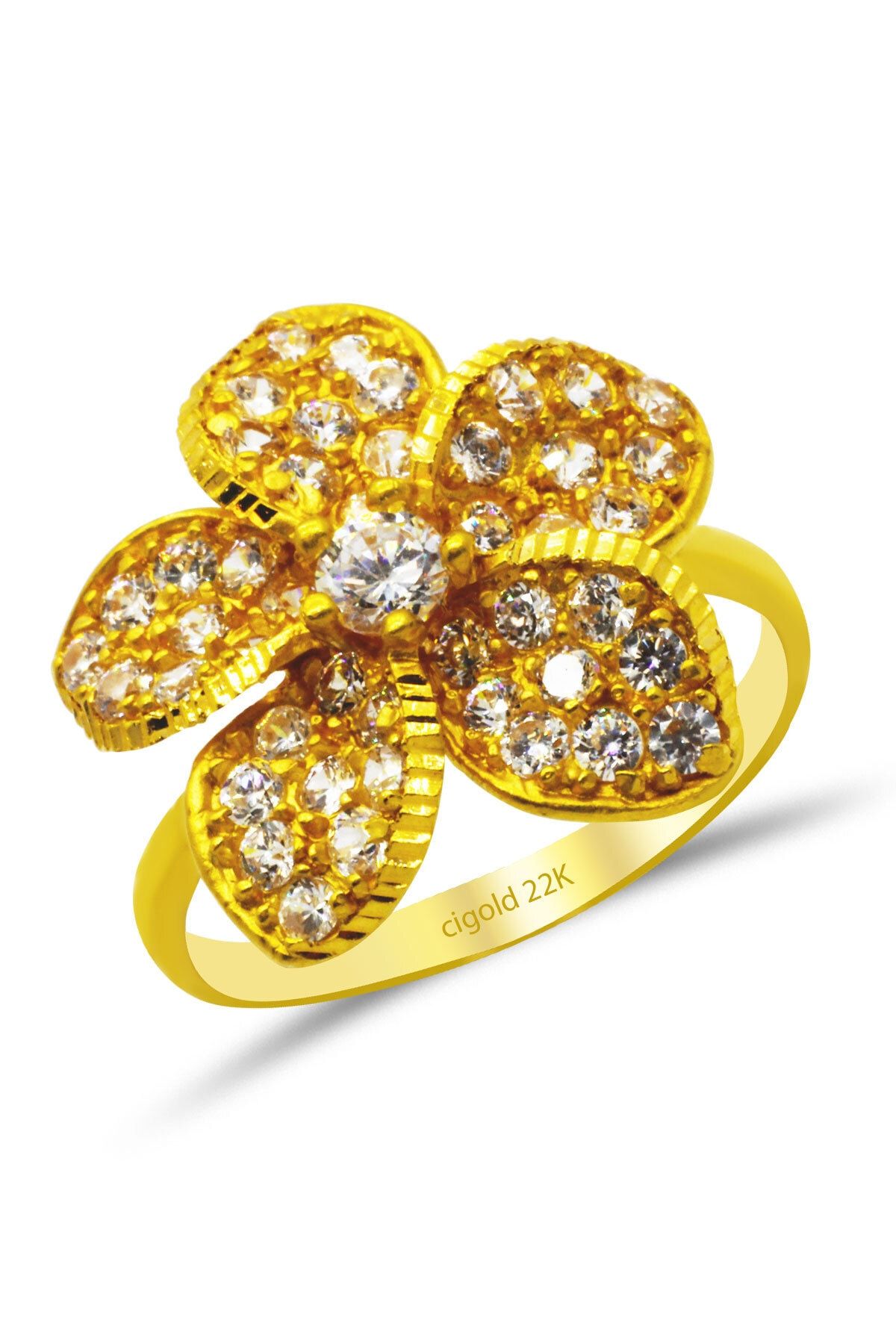 CiGOLD Kadın 22 Ayar Taşlı Fantezi Yüzük 16k1yzk0561055026
